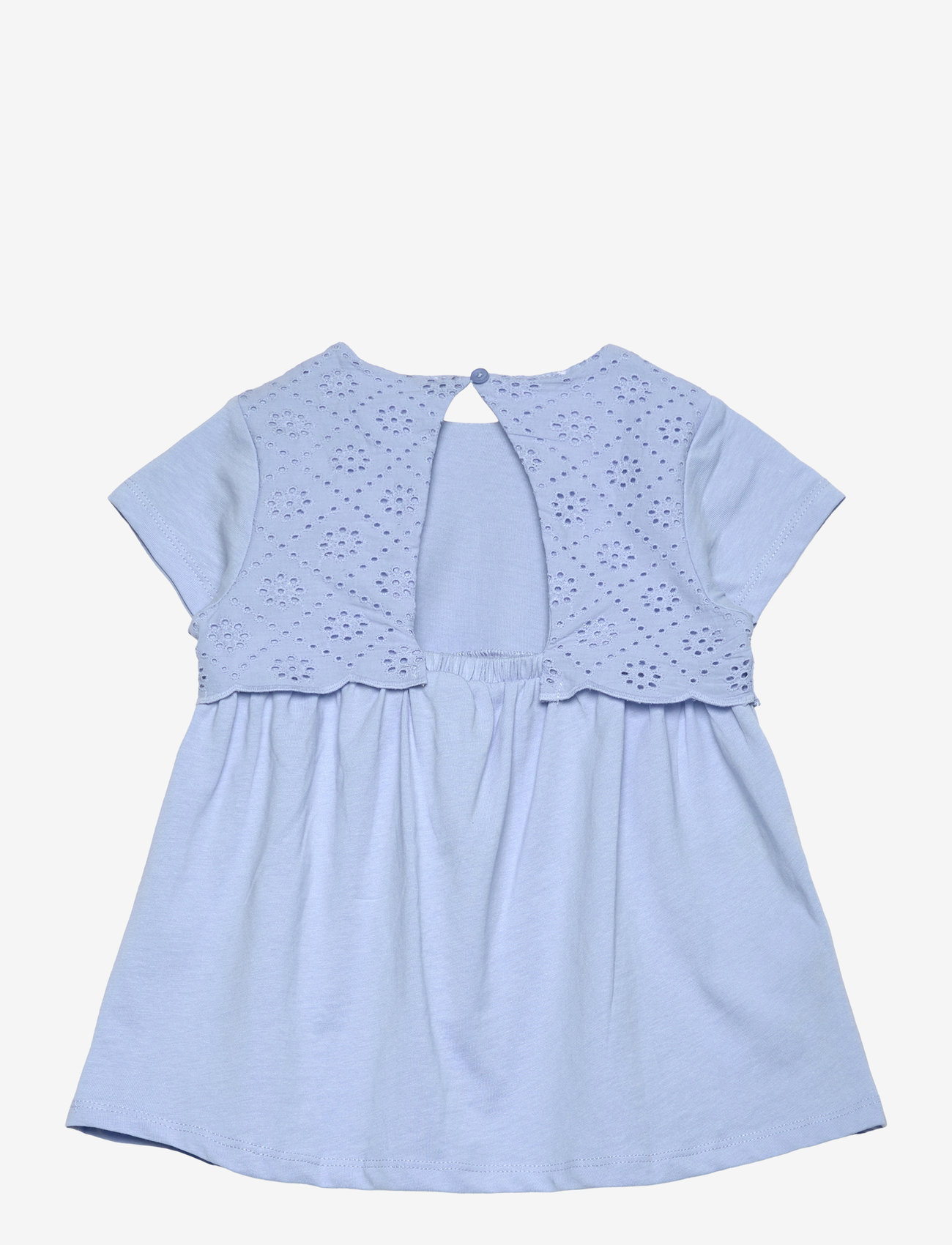 Mango - Embroidered cotton dress - kurzärmelige freizeitkleider - medium blue - 1