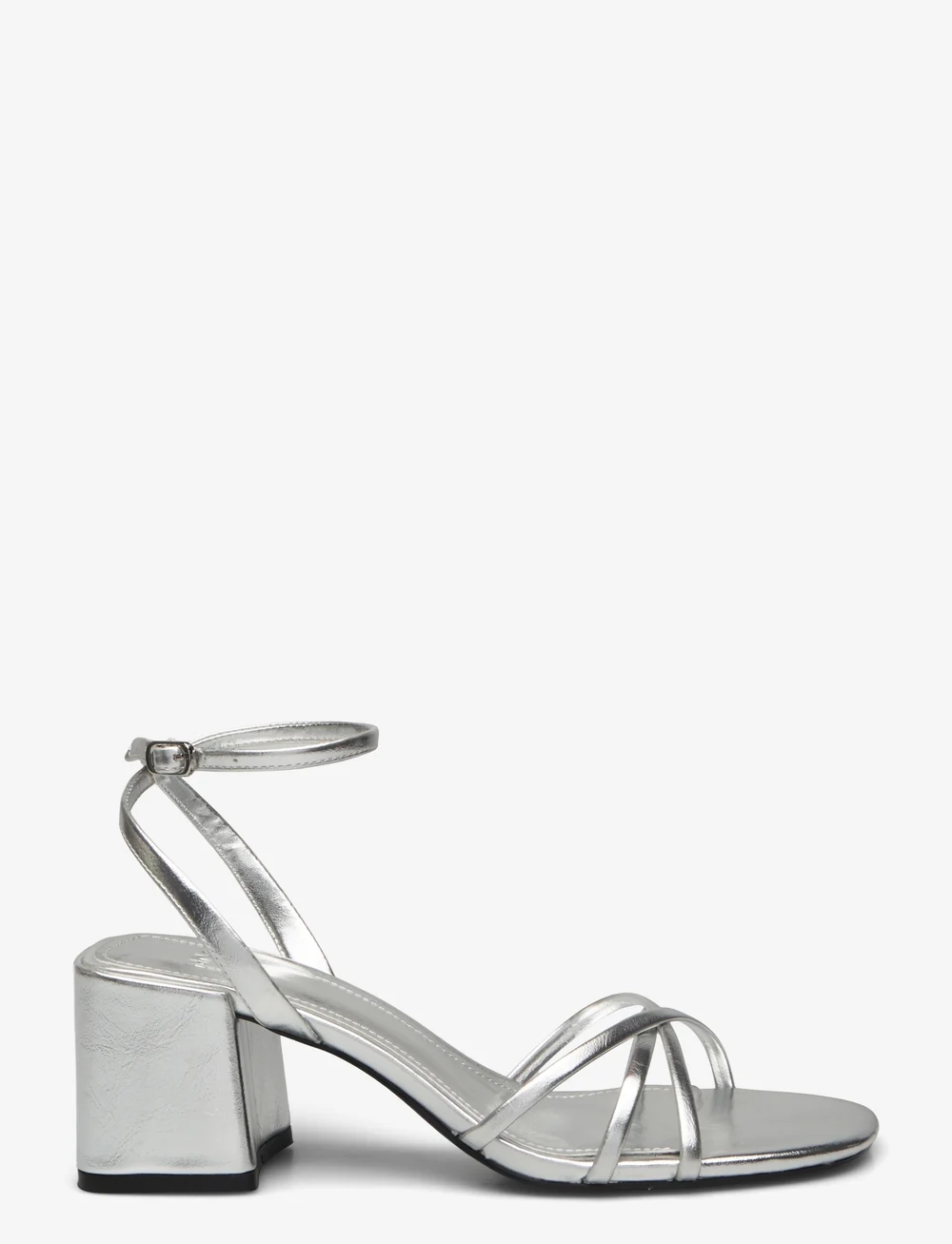 Mango - Heeled sandal with crossed straps - sandaler med hæl - silver - 2