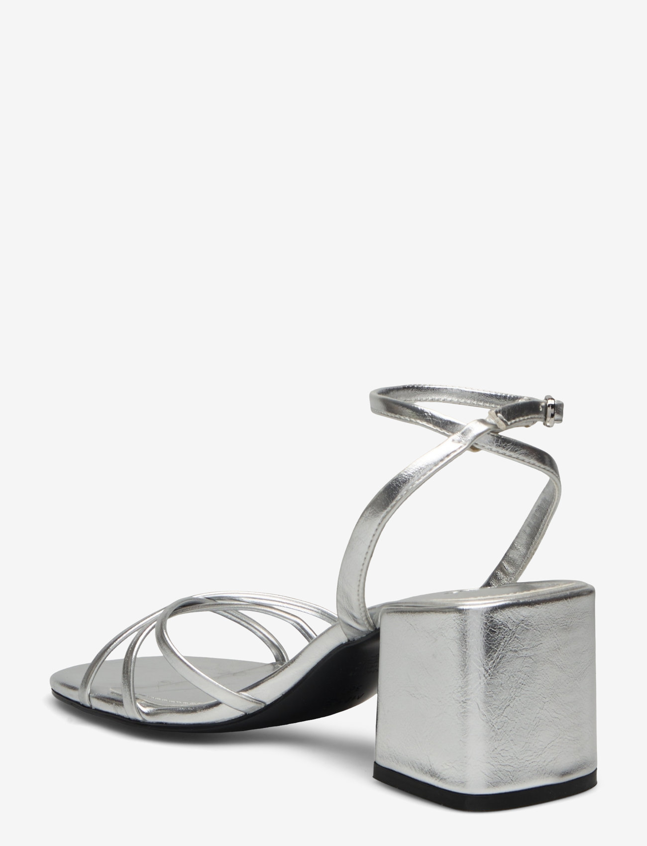 Mango - Heeled sandal with crossed straps - sandaletter - silver - 3