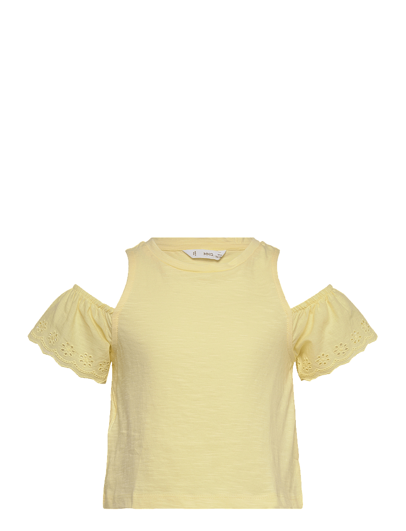 Mango - Cut-out t-shirt - kurzärmelige - yellow - 0
