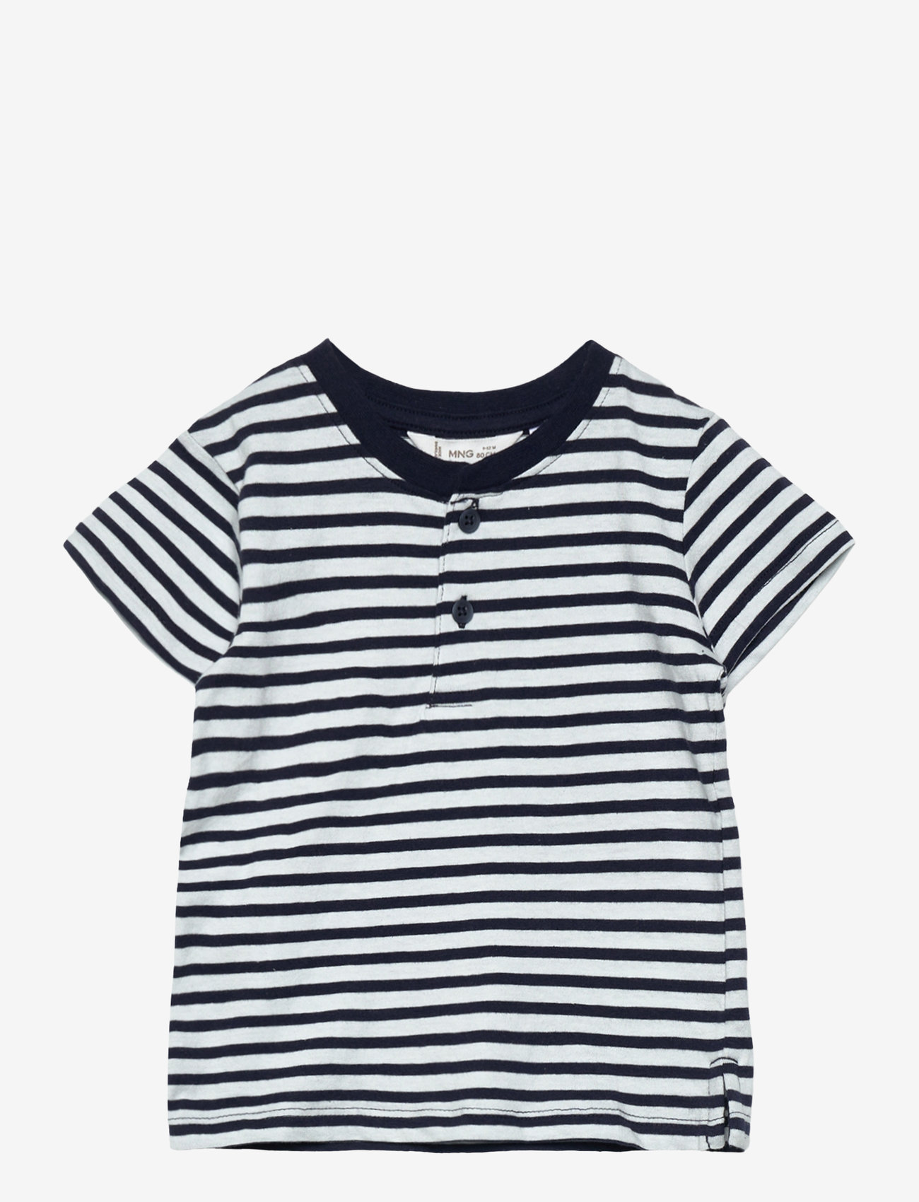 Mango - Striped contrast collar t-shirt - navy - 0