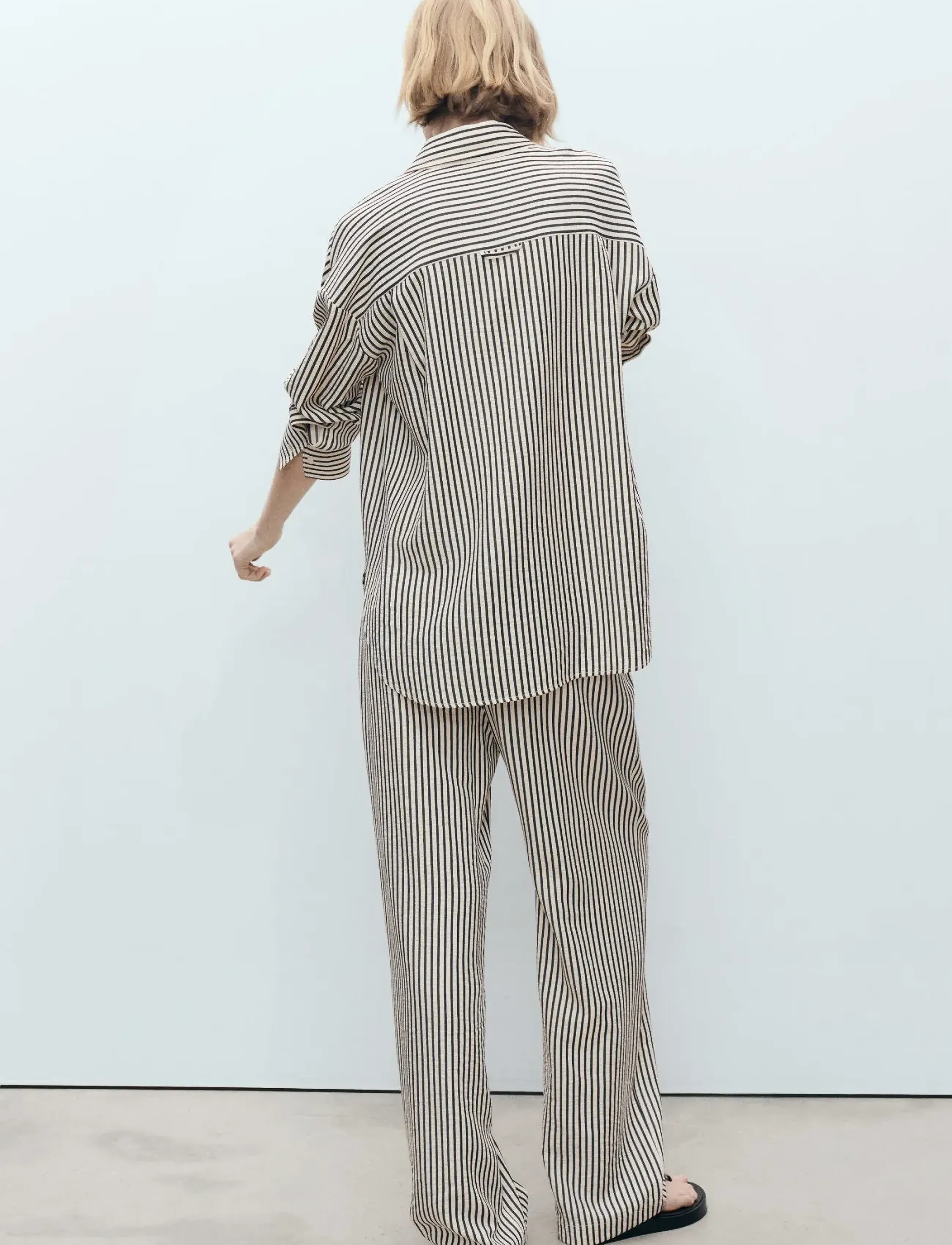 MANGO Texture Striped Trousers kostymbyxor dam – bild 2