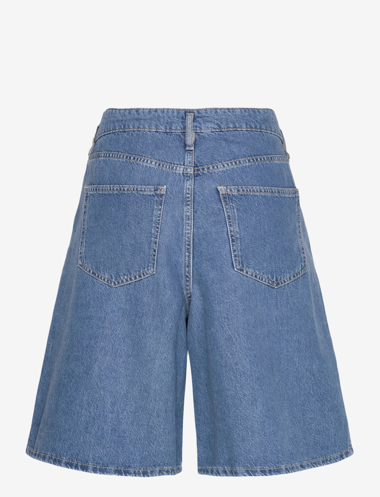 Mango - Pleated denim bermuda jorts - open blue - 2