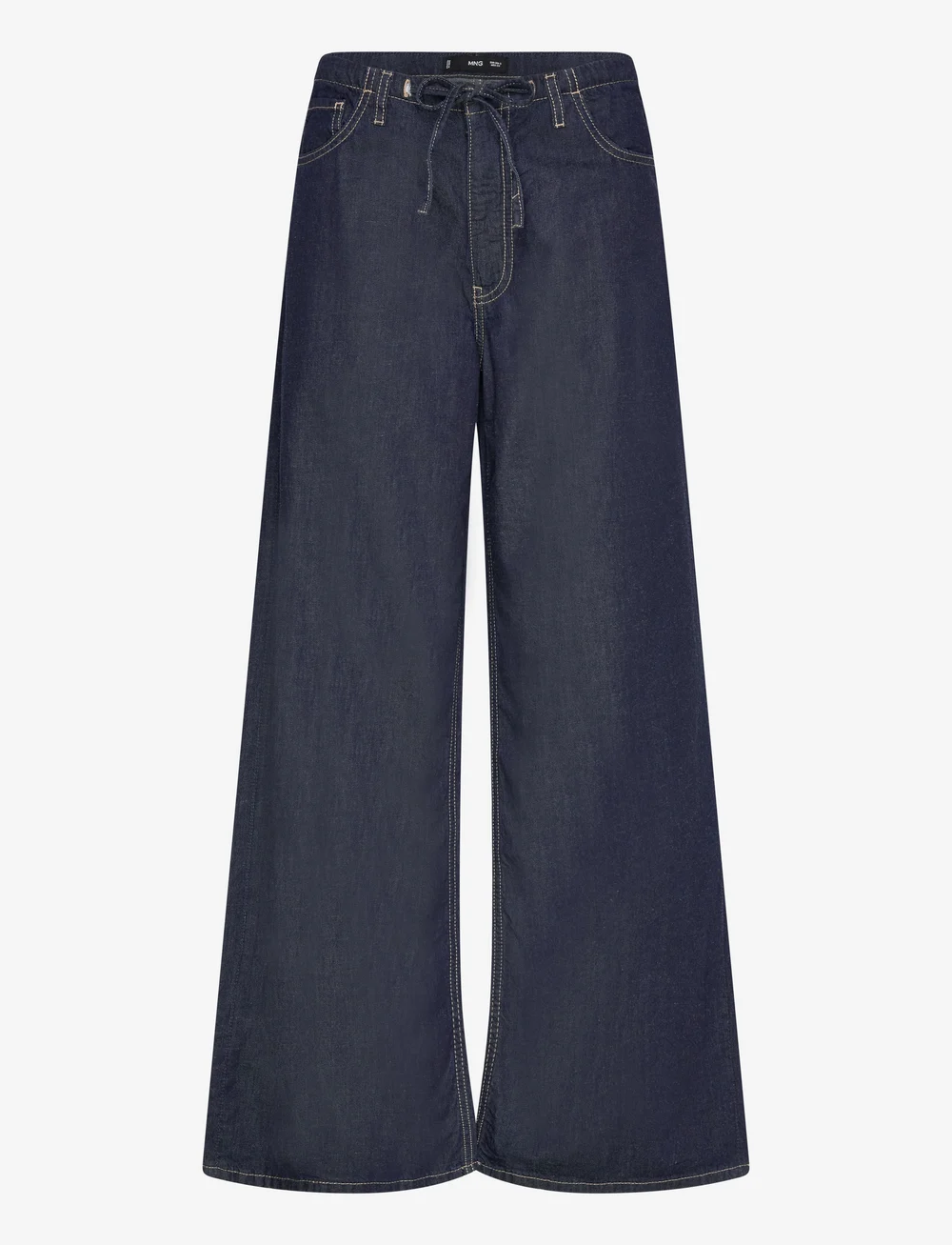 Mango - Wide leg denim trousers with belt - hosen mit weitem bein - open blue - 1
