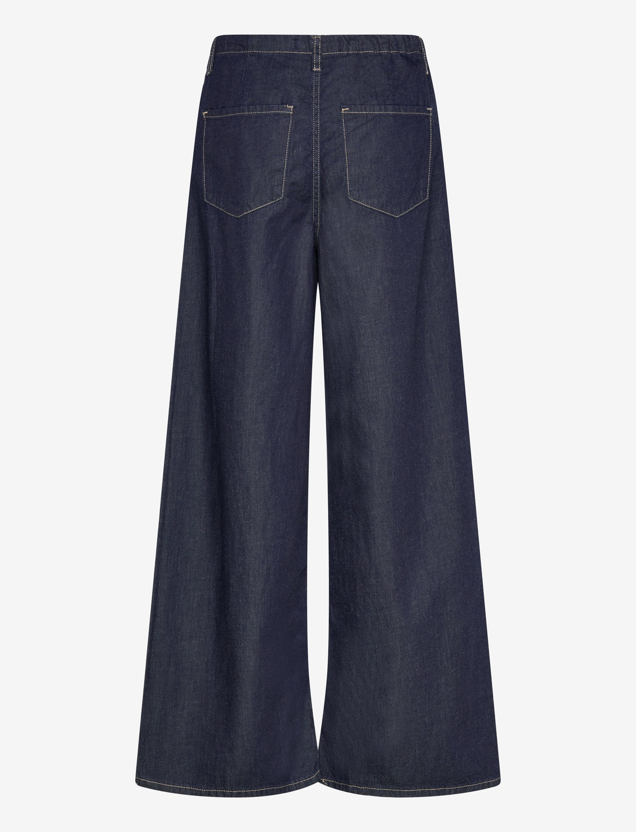 Mango - Wide leg denim trousers with belt - open blue - 1