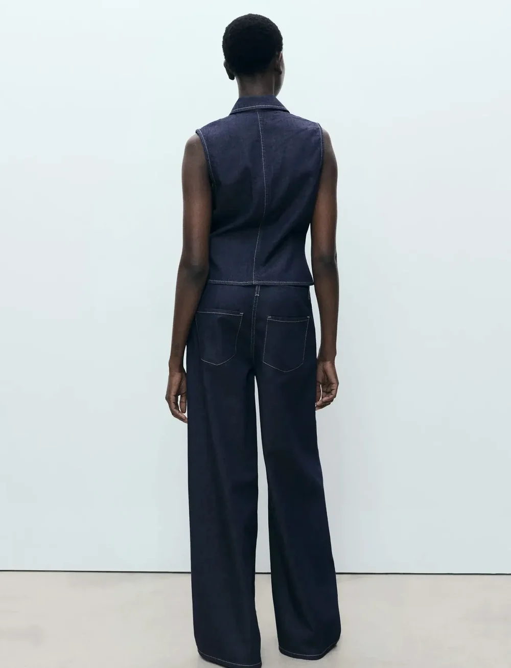 Mango - Wide leg denim trousers with belt - hosen mit weitem bein - open blue - 3