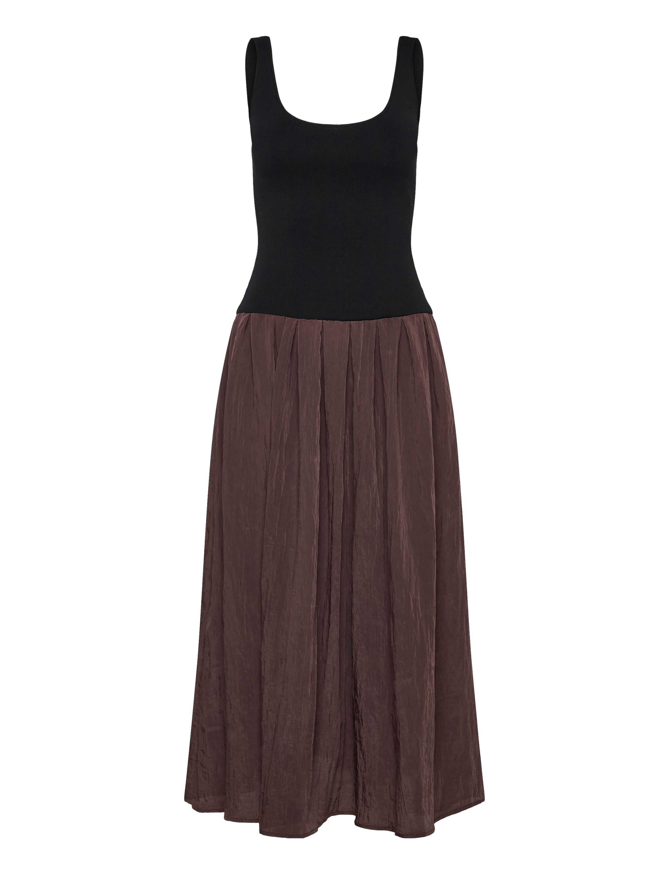 A-line dress - DARK BROWN