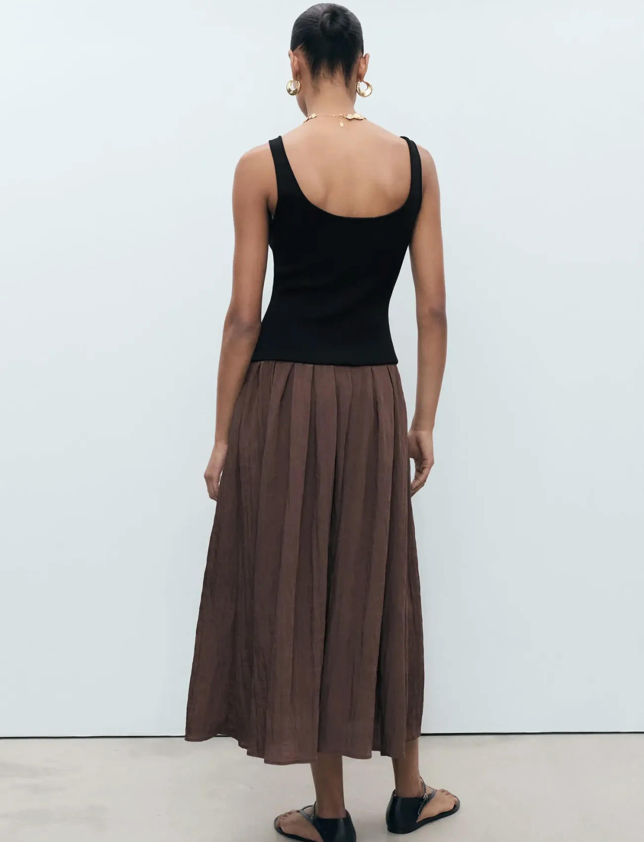Mango - A-line dress - dark brown - 3