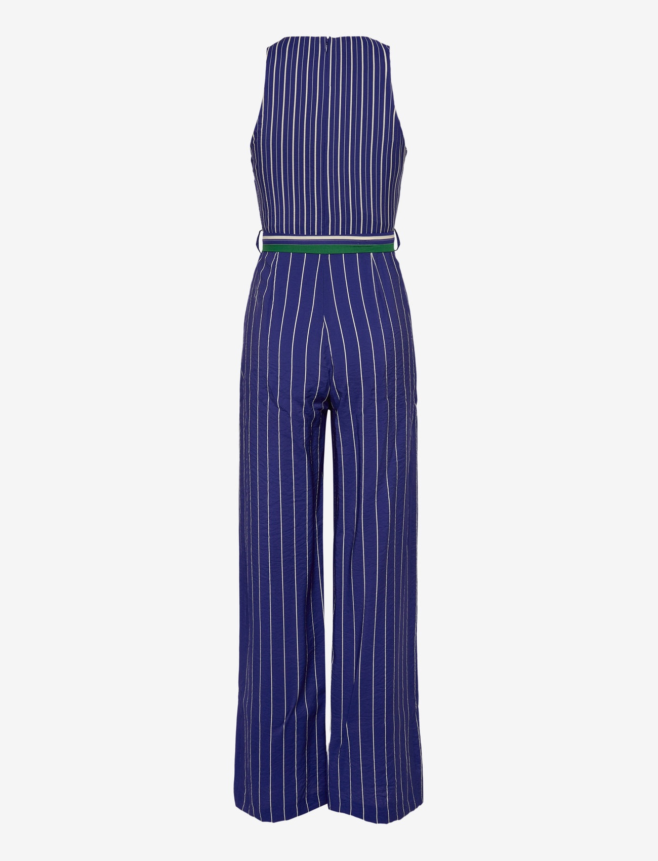 Mango - Striped jumpsuit with belt - kvinder - medium blue - 1