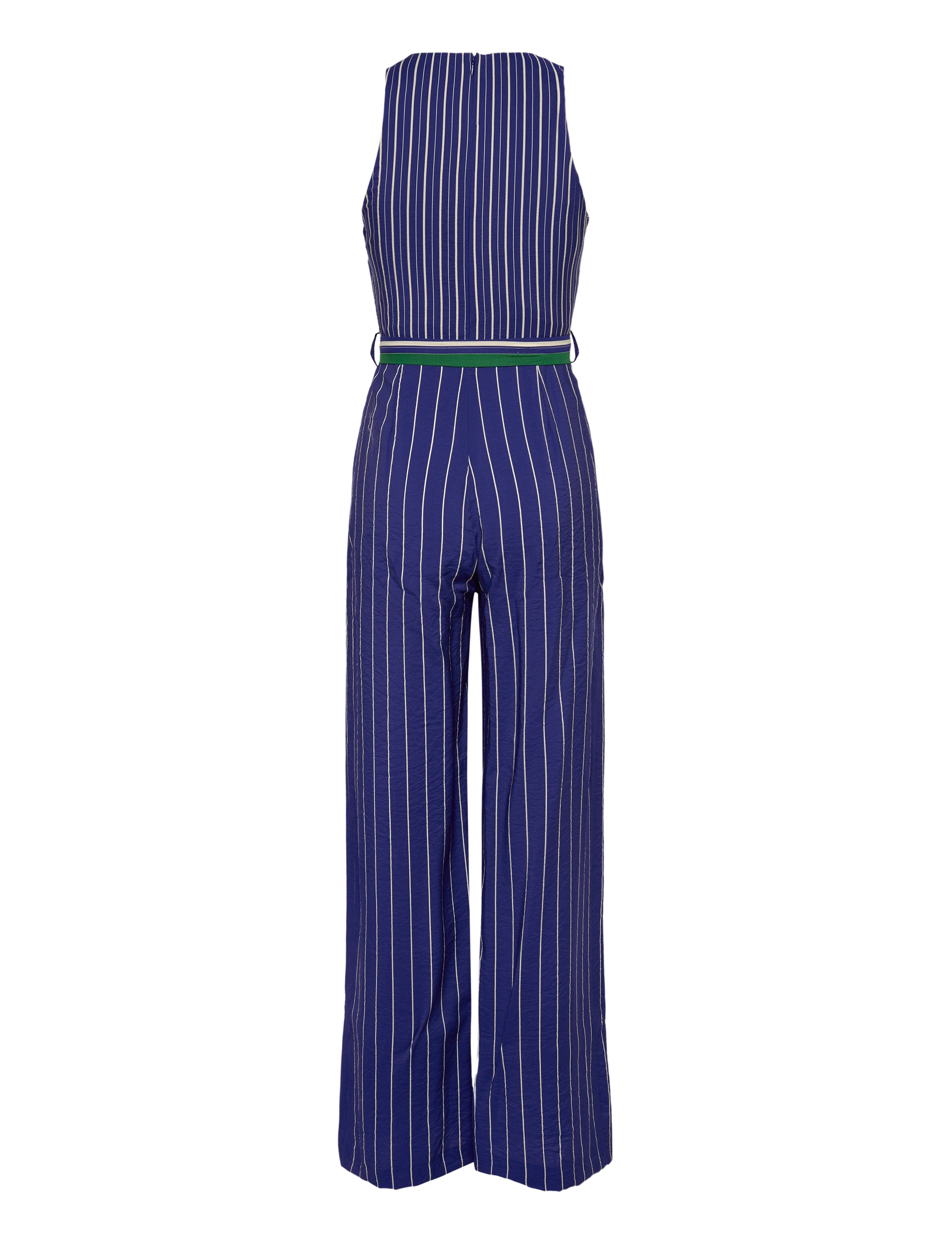 Mango - Striped jumpsuit with belt - medium blue - 2