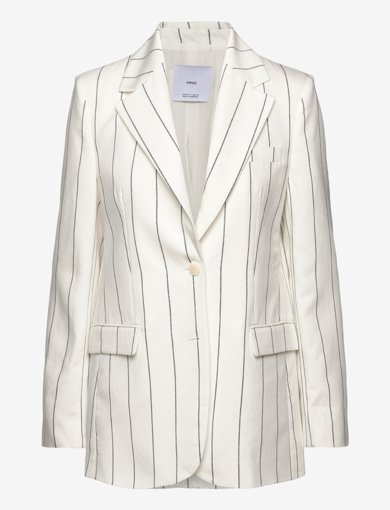 Mango - Pinstripe suit jacket - einreihige blazer - white - 0