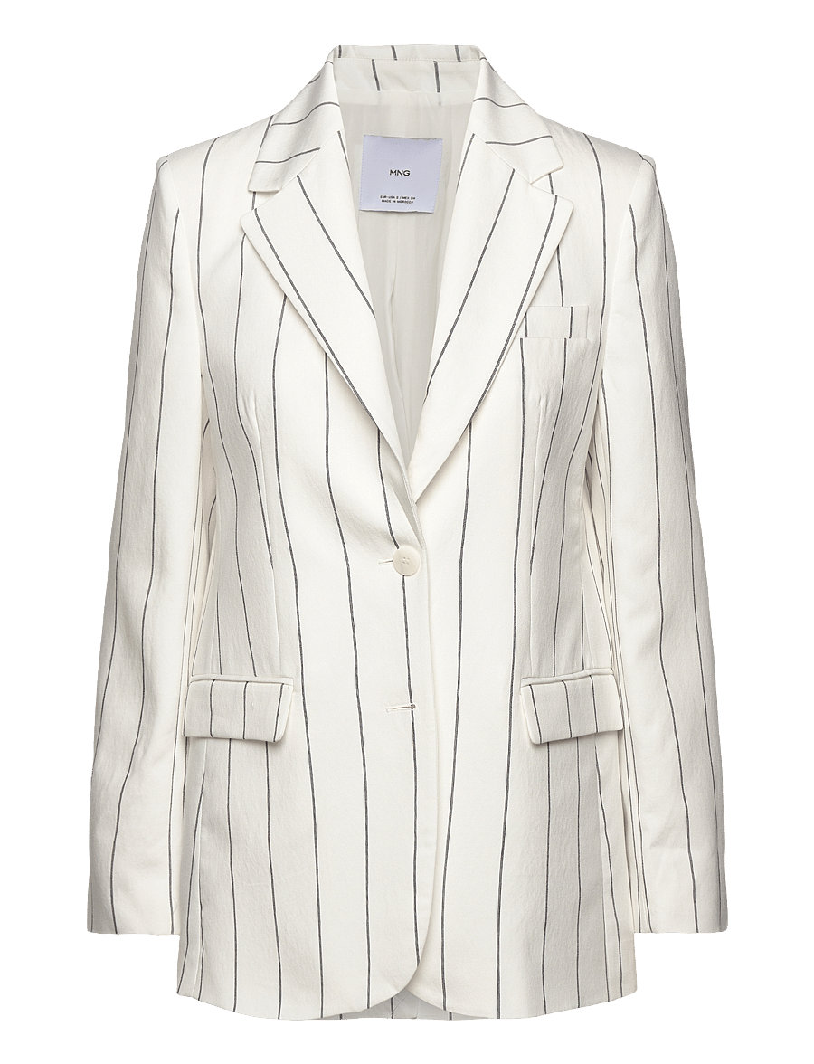 Mango - Pinstripe suit jacket - enkeltradede blazere - white - 1
