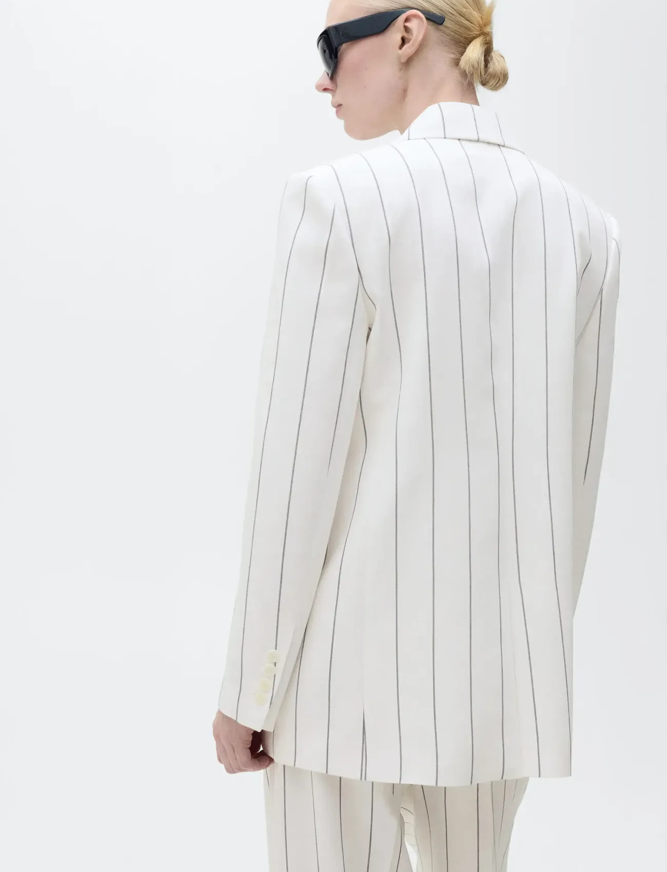Mango - Pinstripe suit jacket - party wear at outlet prices - white - 3