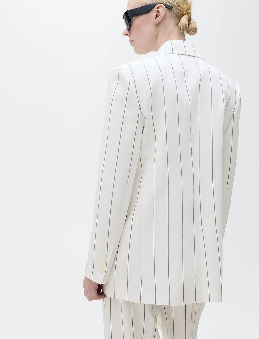 Mango - Pinstripe suit jacket - enkeltradede blazere - white - 3
