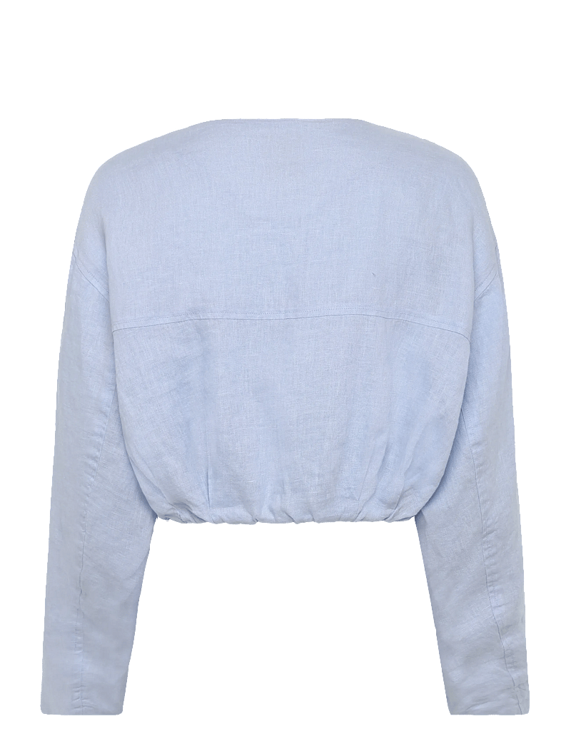 Mango - Cropped linen jacket with pockets - vårjackor - lt-pastel blue - 1