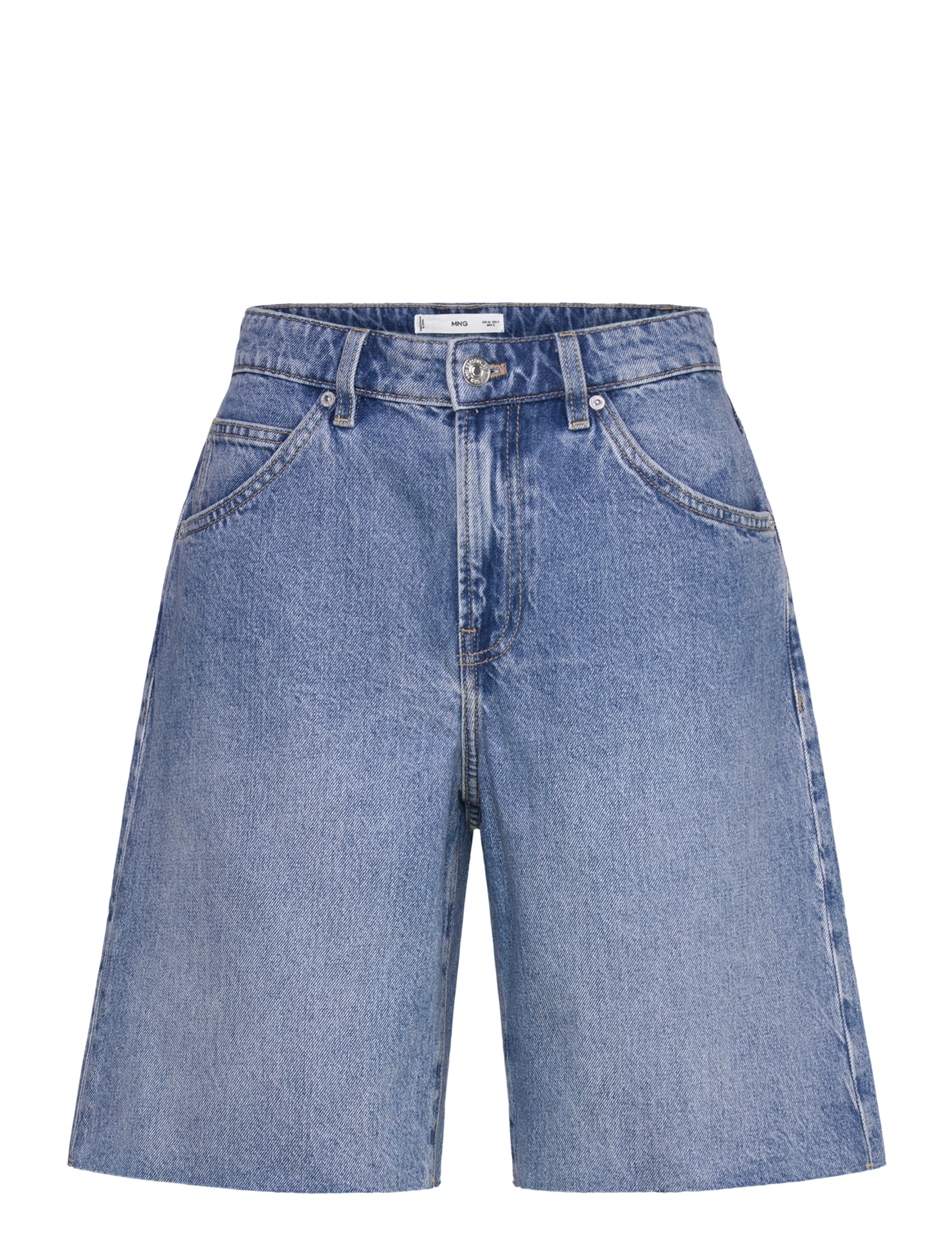 Mango Frayed hem denim shorts - Shorts - OPEN BLUE / blue