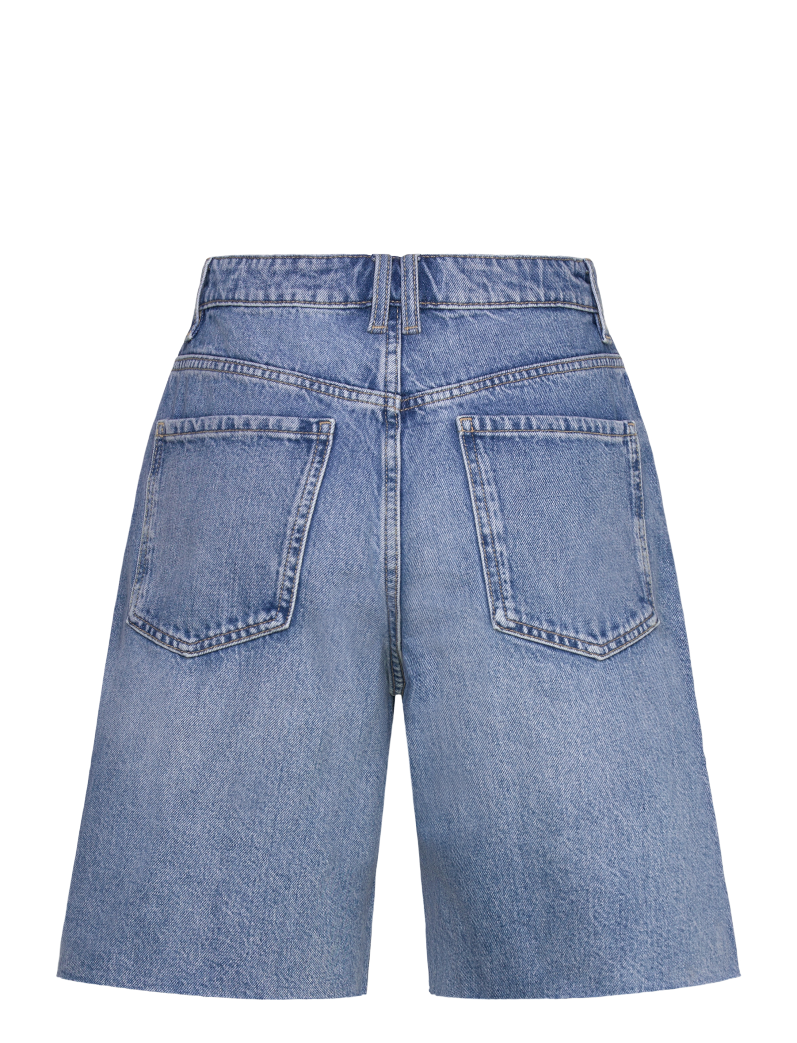 Mango - Frayed hem denim shorts - jorts - open blue - 2