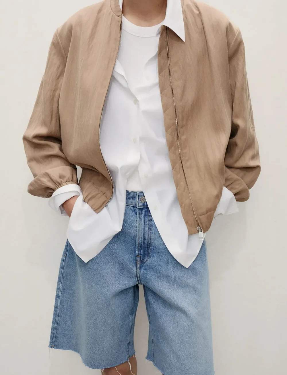 Mango - Frayed hem denim shorts - jeansshorts - open blue - 0