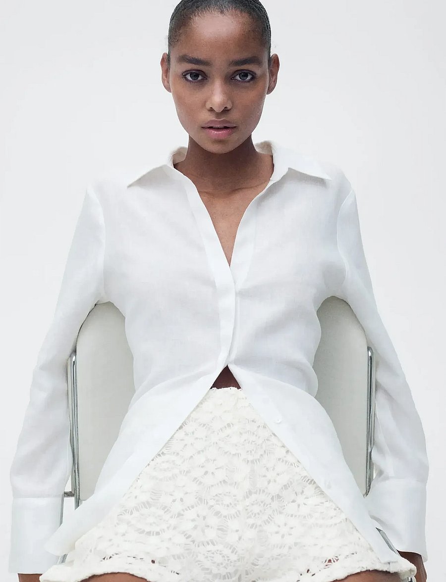 Mango - Crochet straight-fit shorts - natural white - 0