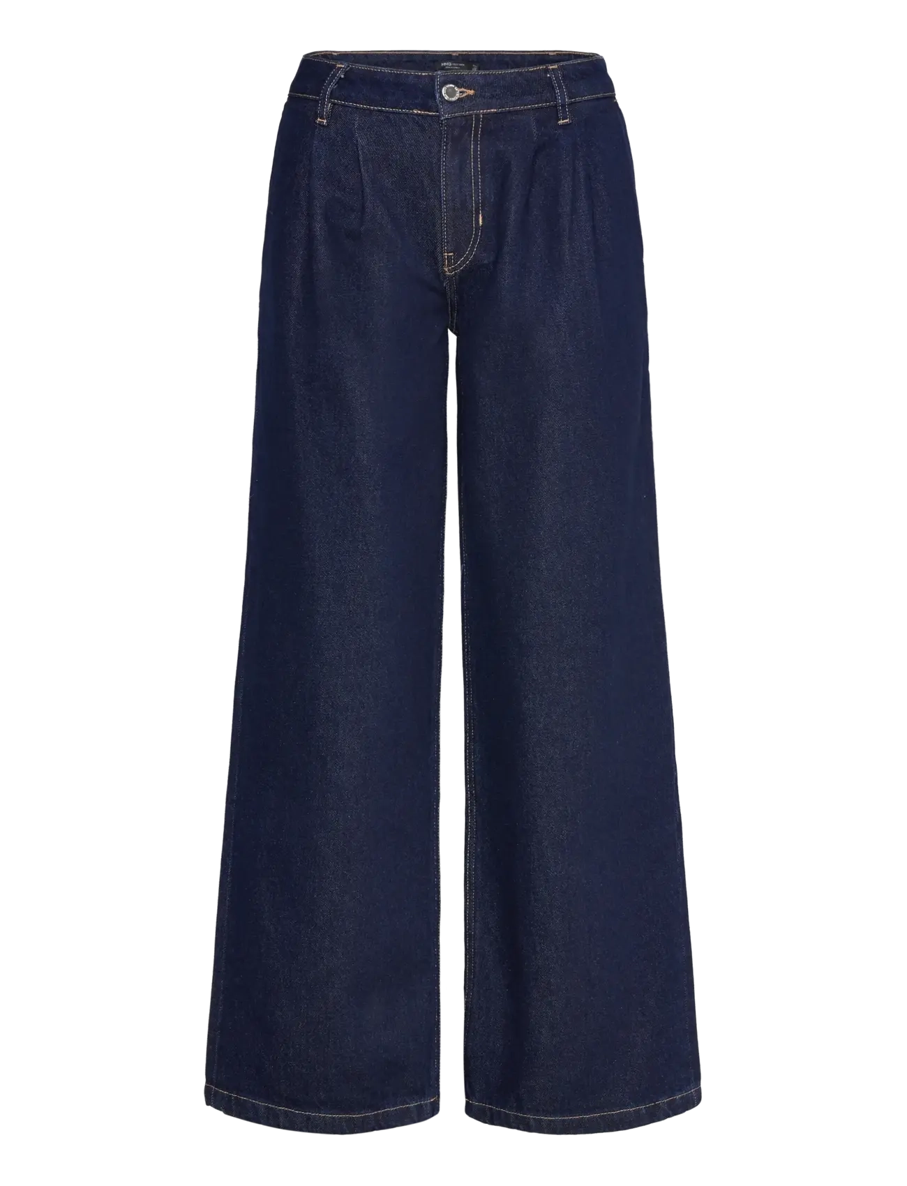 MANGO Rinse-Wash Wide Bein Jeans With Pleats Blau - 36 - Damen