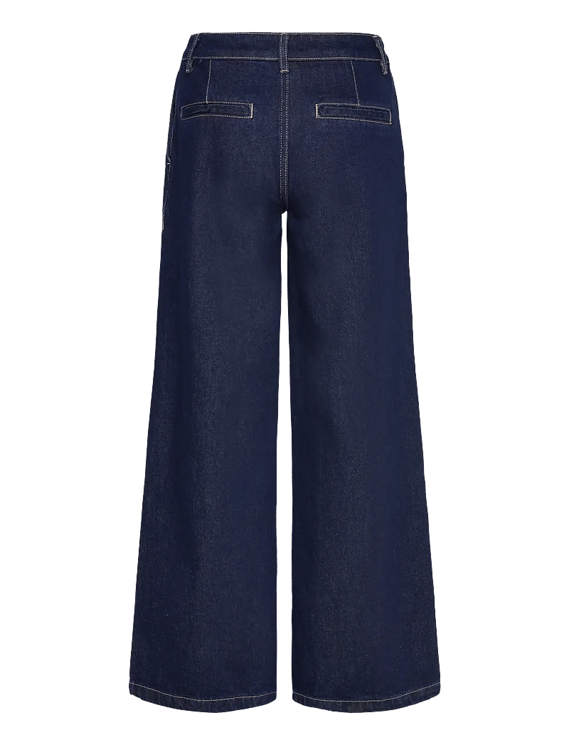Mango - Rinse-wash wide leg jeans with pleats - vida jeans - open blue - 2