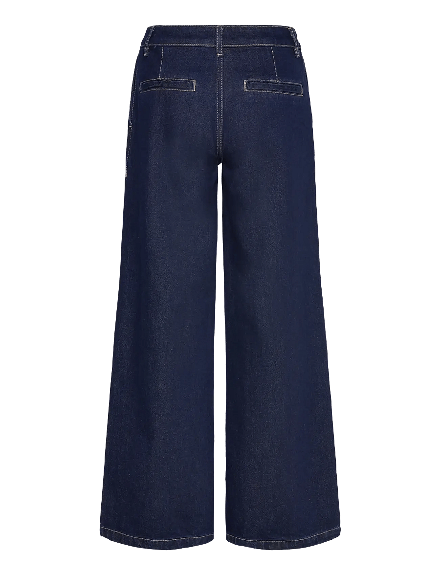 Mango - Rinse-wash wide leg jeans with pleats - brede jeans - open blue - 2