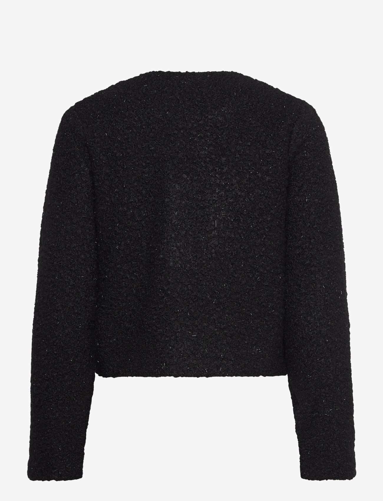 Mango - Shiny bouclé jacket - bouclés - black - 1