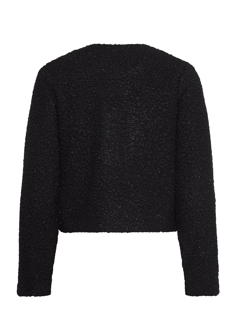 Mango - Shiny bouclé jacket - bouclé - black - 1