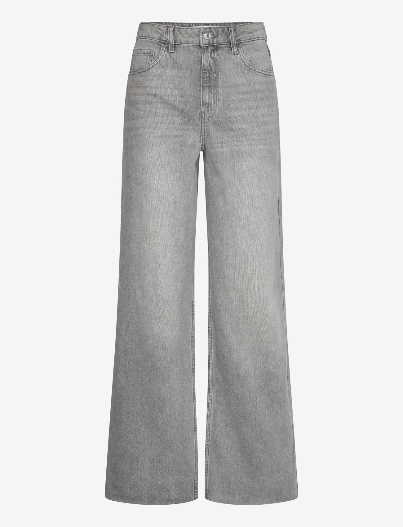 Mango - Danila wide leg high-rise jeans - open grey - 0