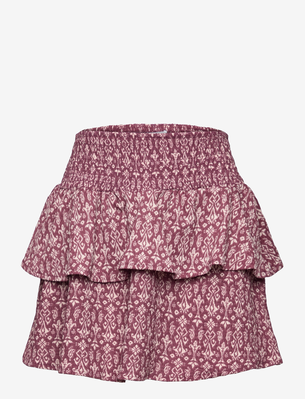 Mango - Printed skirt with ruffles - kurze röcke - dark red - 0