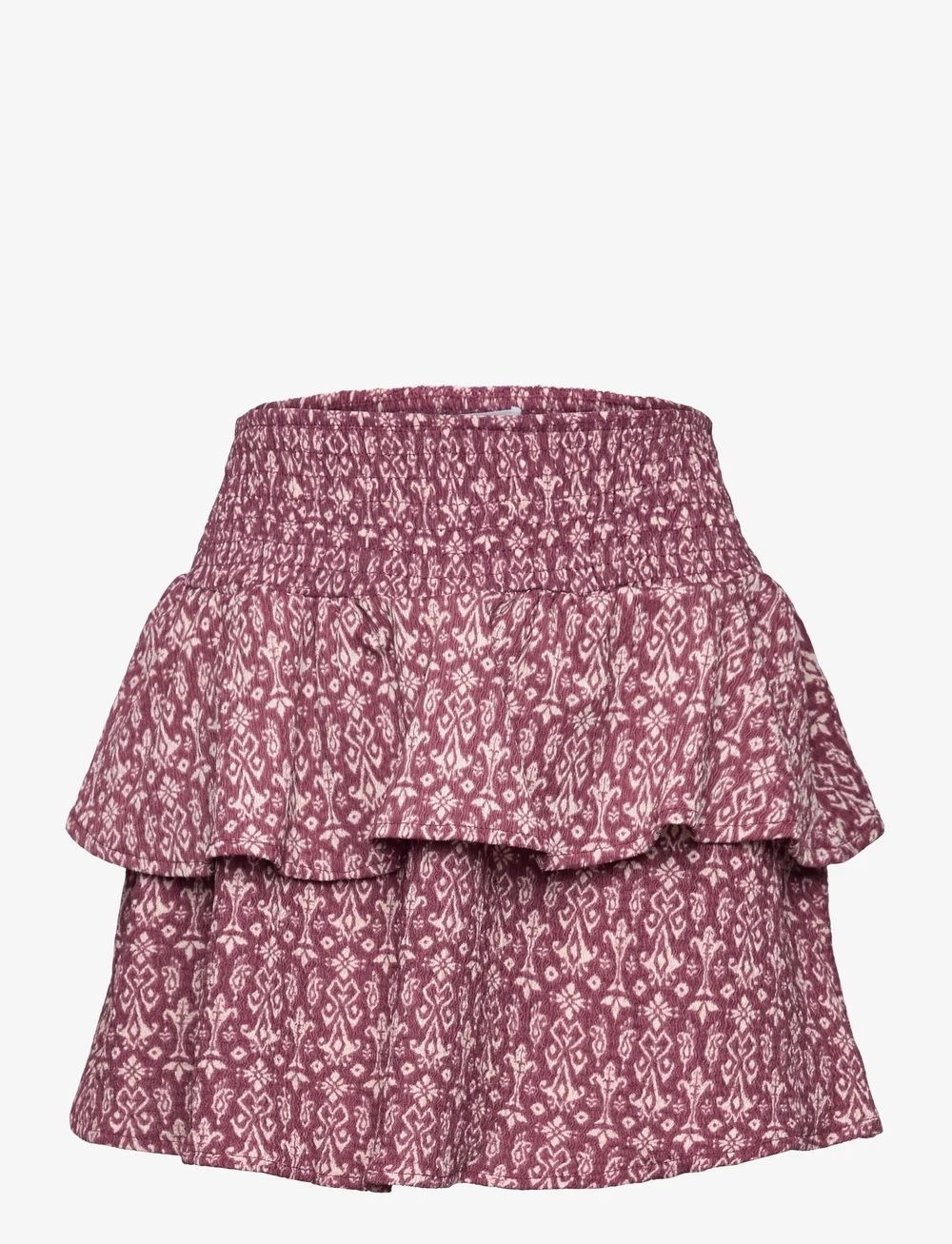Mango - Printed skirt with ruffles - korte nederdele - dark red - 0