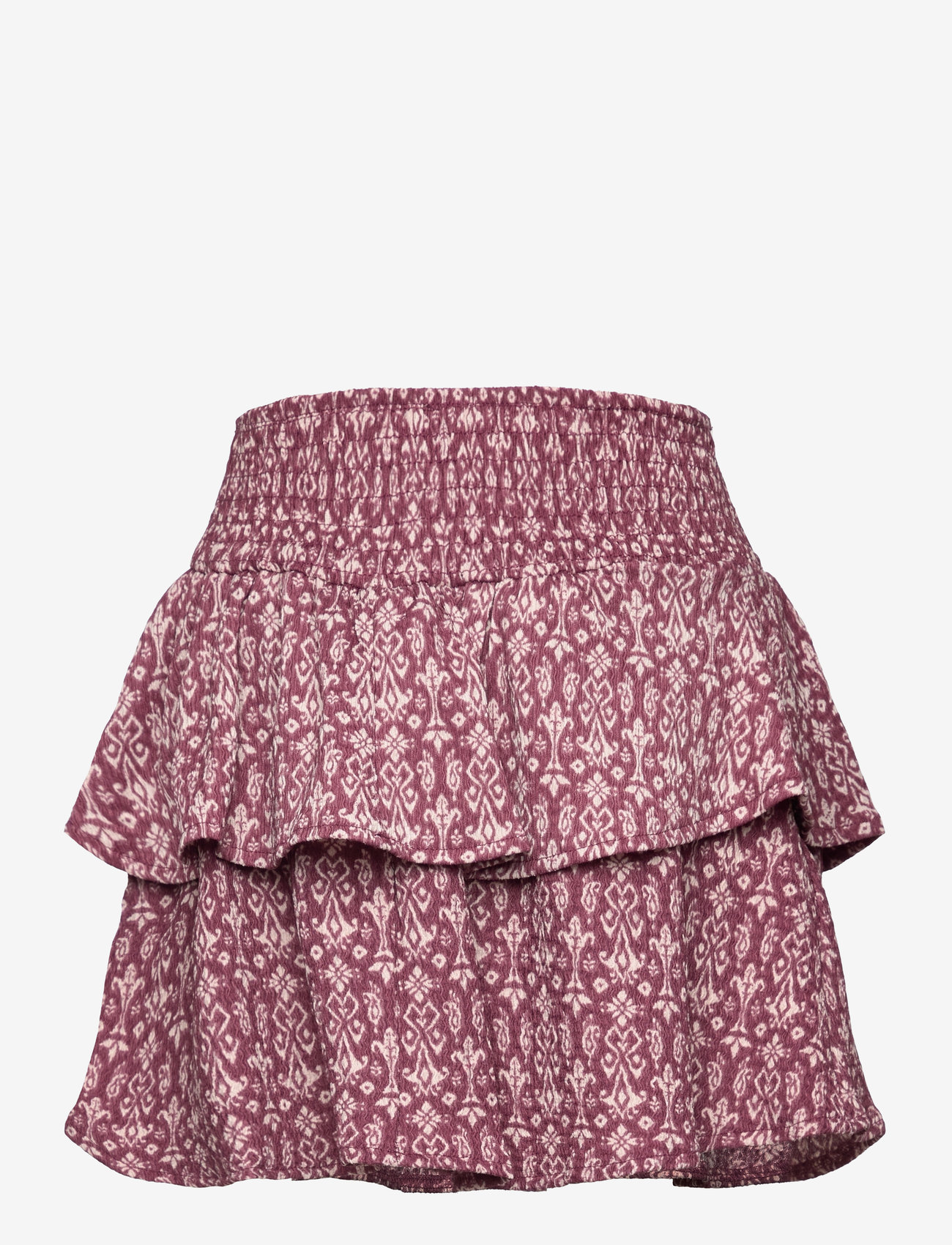 Mango - Printed skirt with ruffles - kurze röcke - dark red - 1