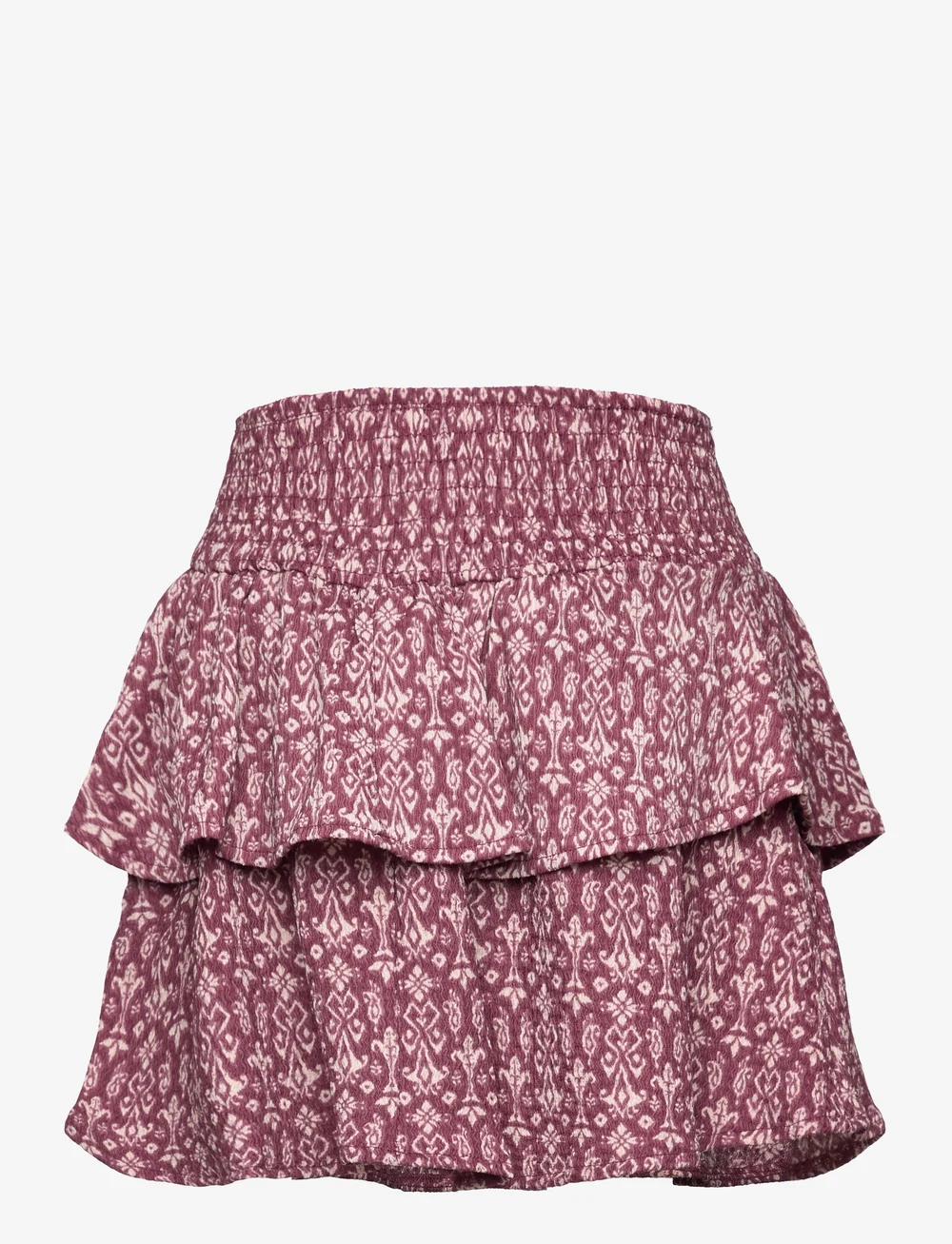 Mango - Printed skirt with ruffles - korte nederdele - dark red - 1