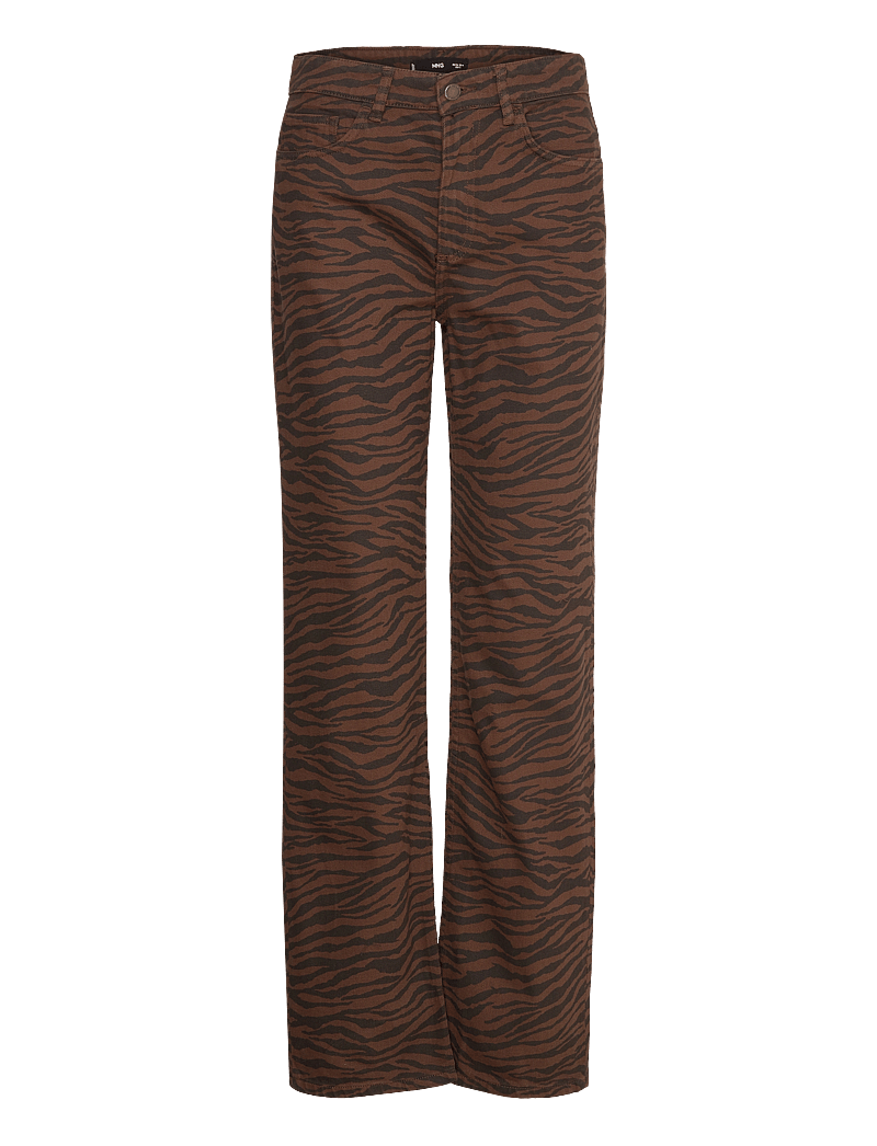 Mango - Zebra-print straight-fit jeans - raka jeans - dark brown - 0