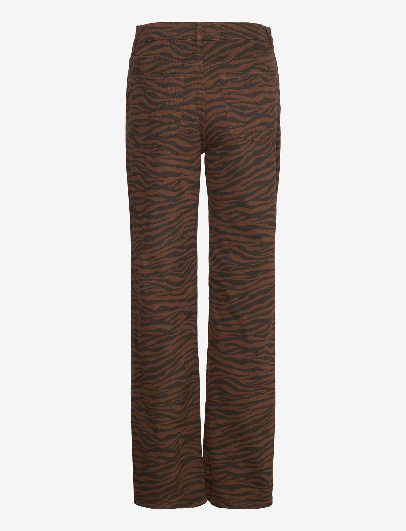 Mango - Zebra-print straight-fit jeans - straight jeans - dark brown - 1