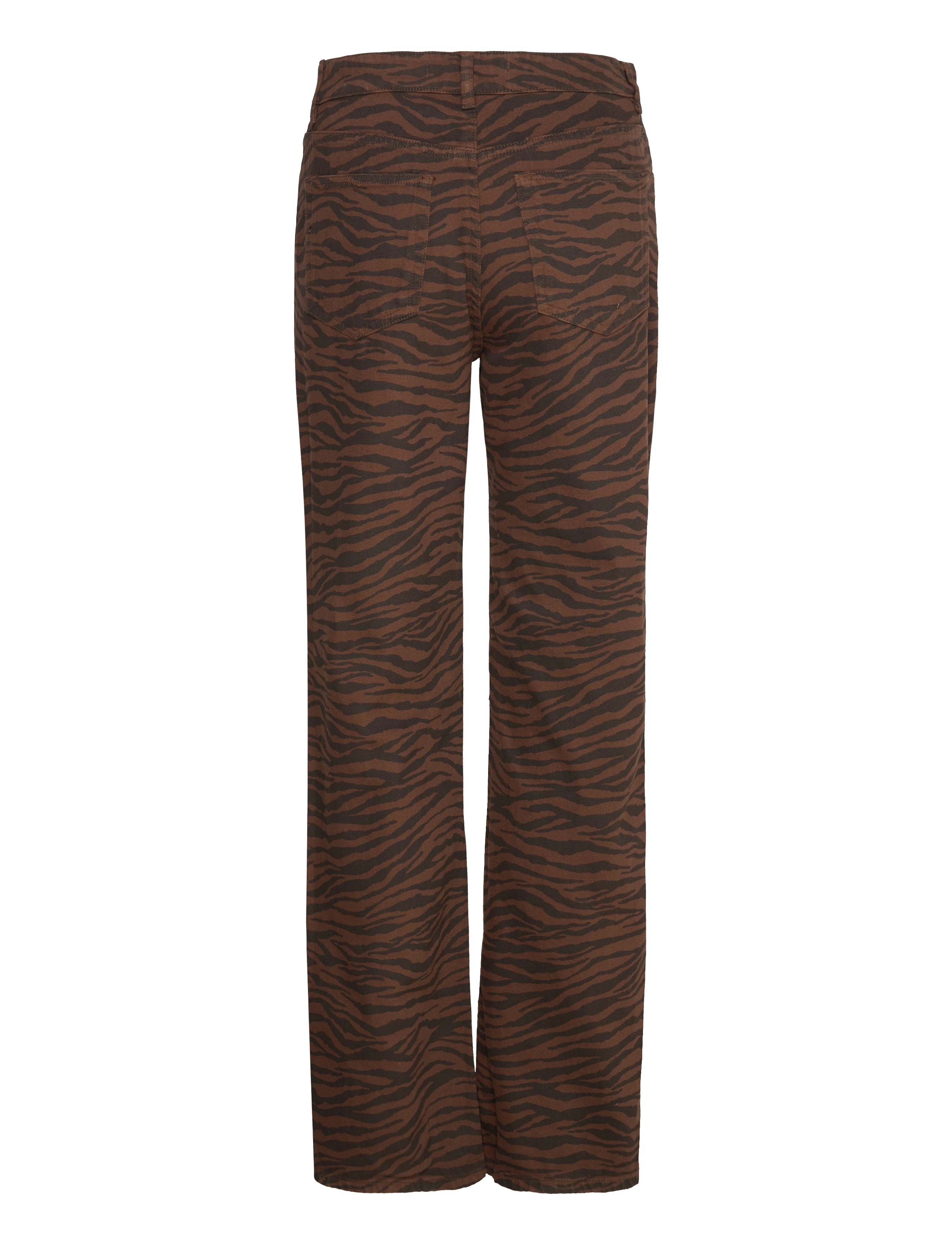 Mango - Zebra-print straight-fit jeans - raka jeans - dark brown - 1
