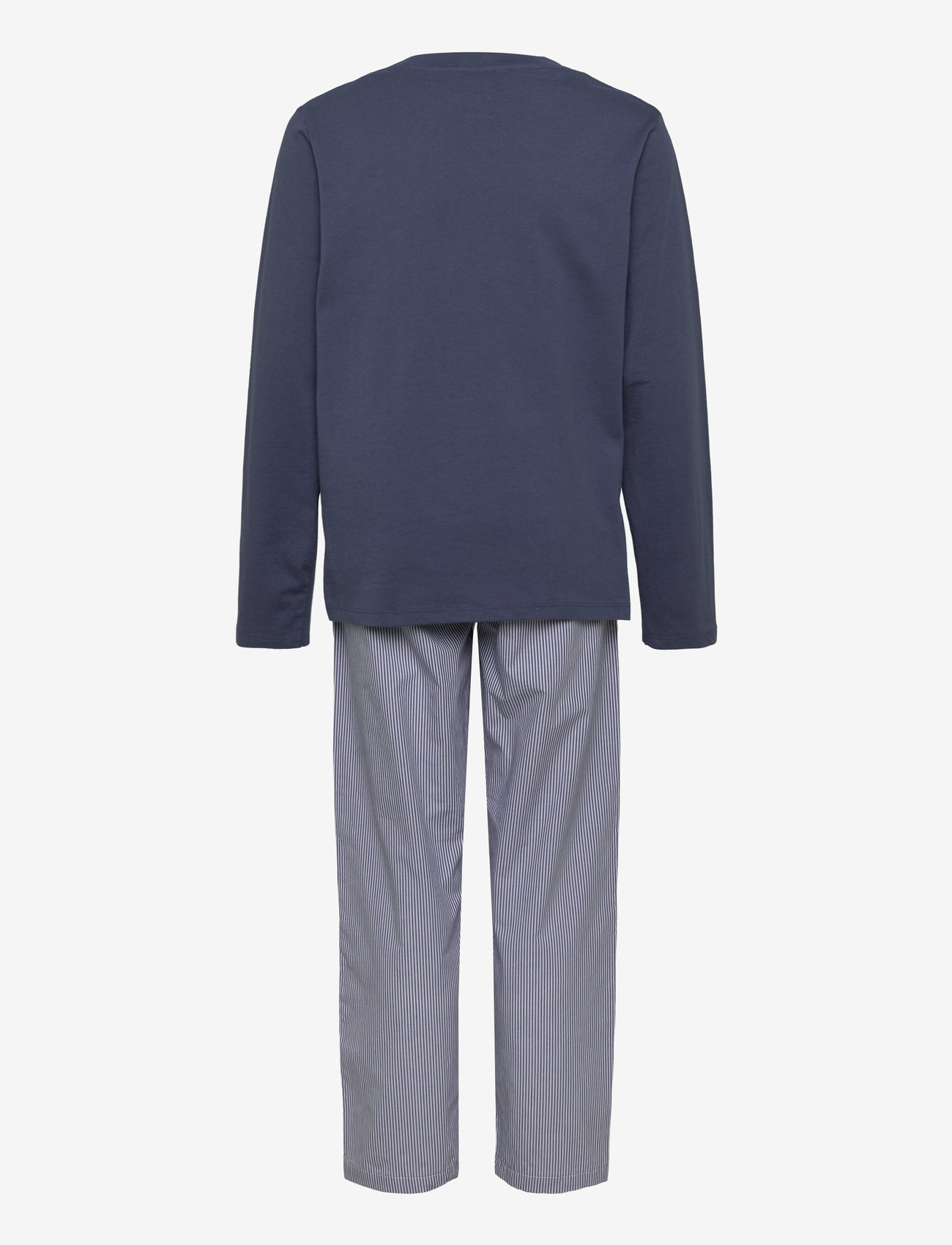 Mango - Striped cotton long pyjama - medium blue - 1