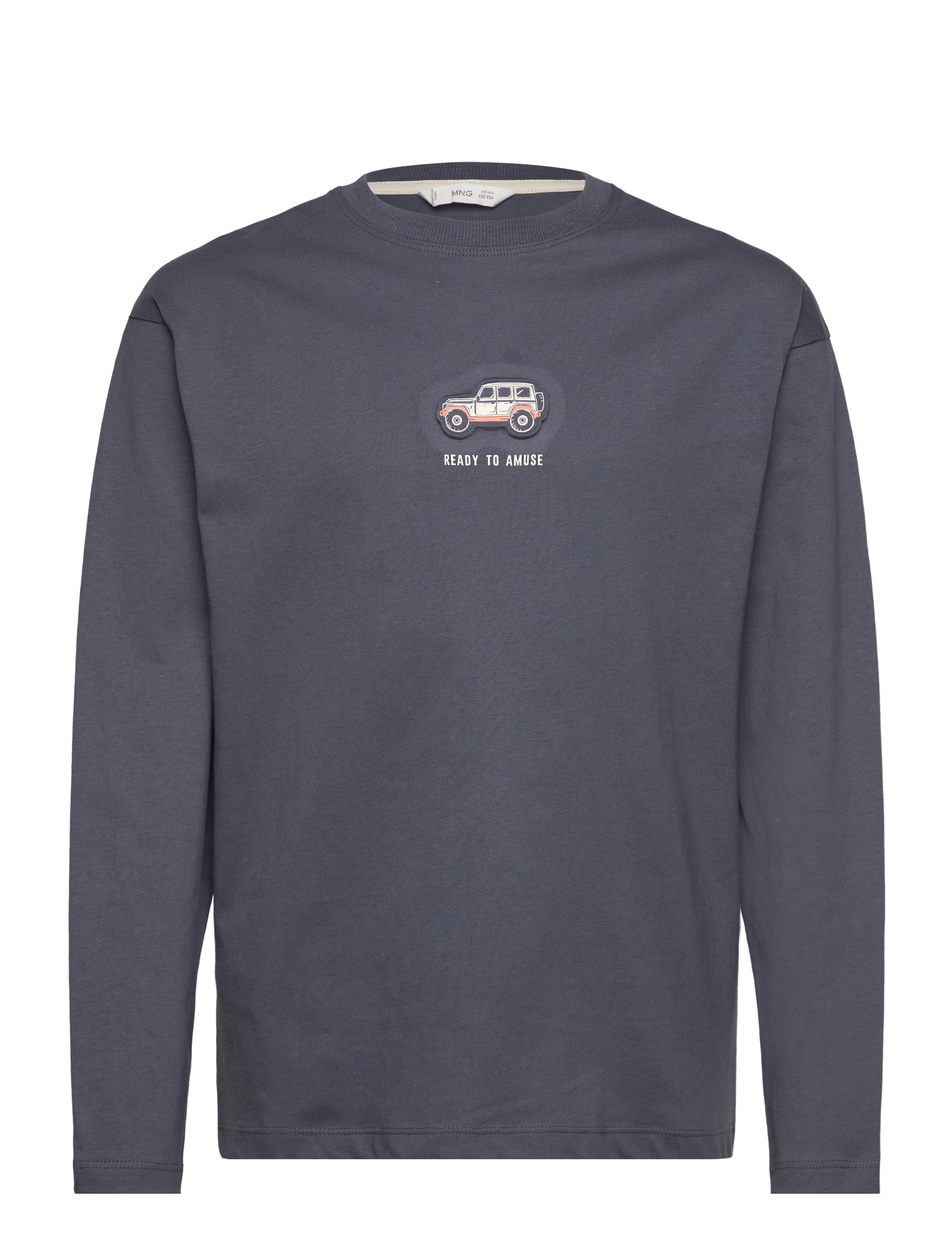 Mango Printed cotton-blend T-shirt - Overdele - DARK GREY / grey