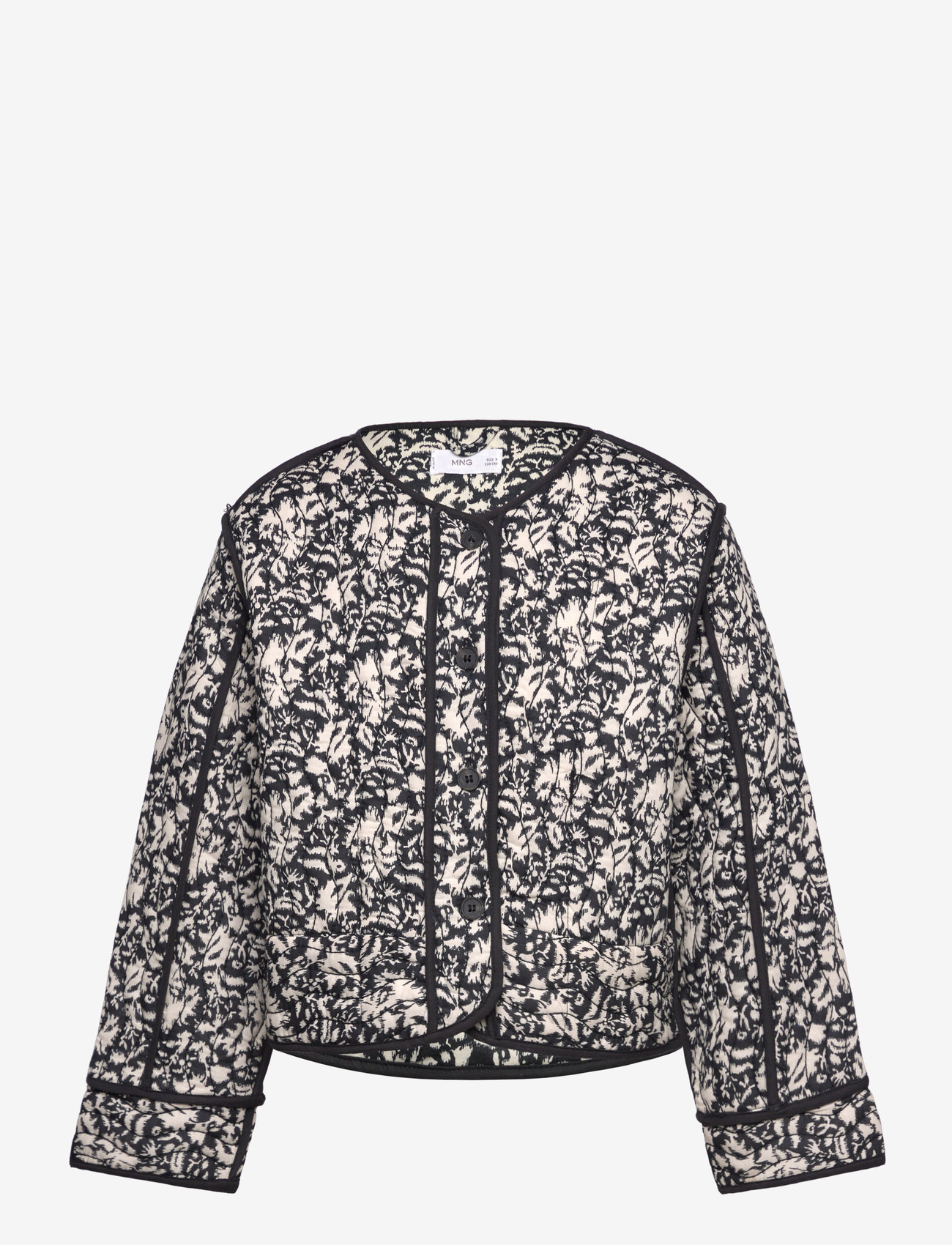 Mango - Printed quilted jacket - black - 0
