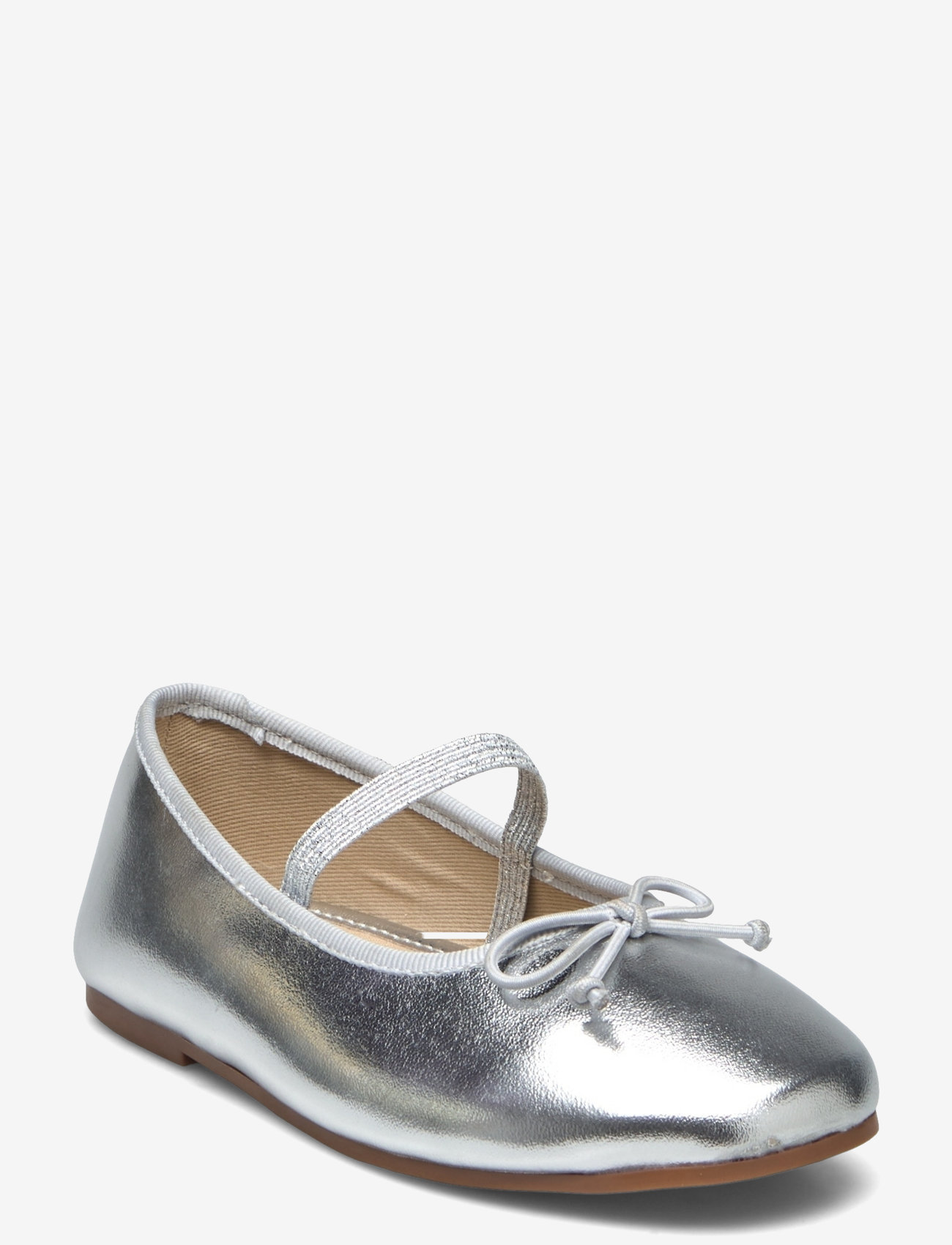 Mango - Ballet flats with metallic strap - silver - 0