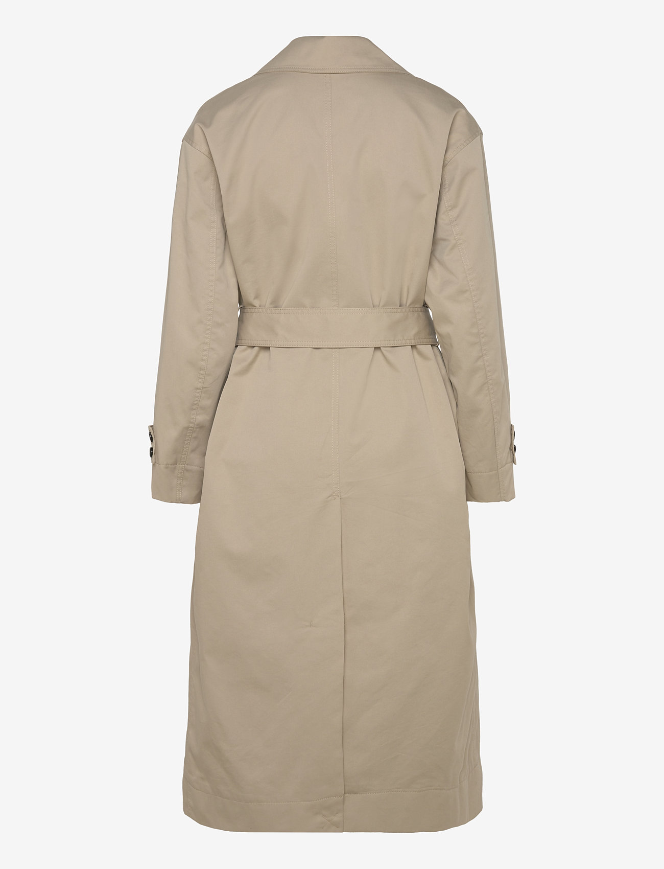 Mango - Long oversized double-breasted trench coat - trenchcoats - beige - khaki - 1