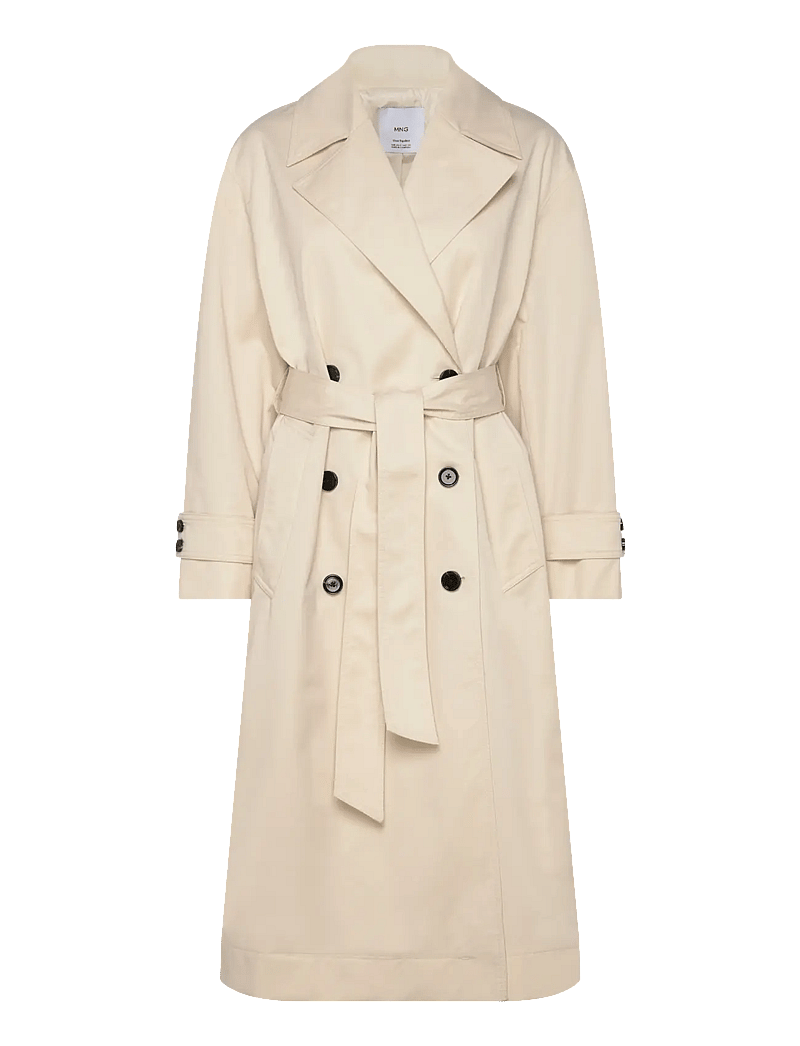 Mango - Long oversized double-breasted trench coat - trenchcoats - light beige - 1