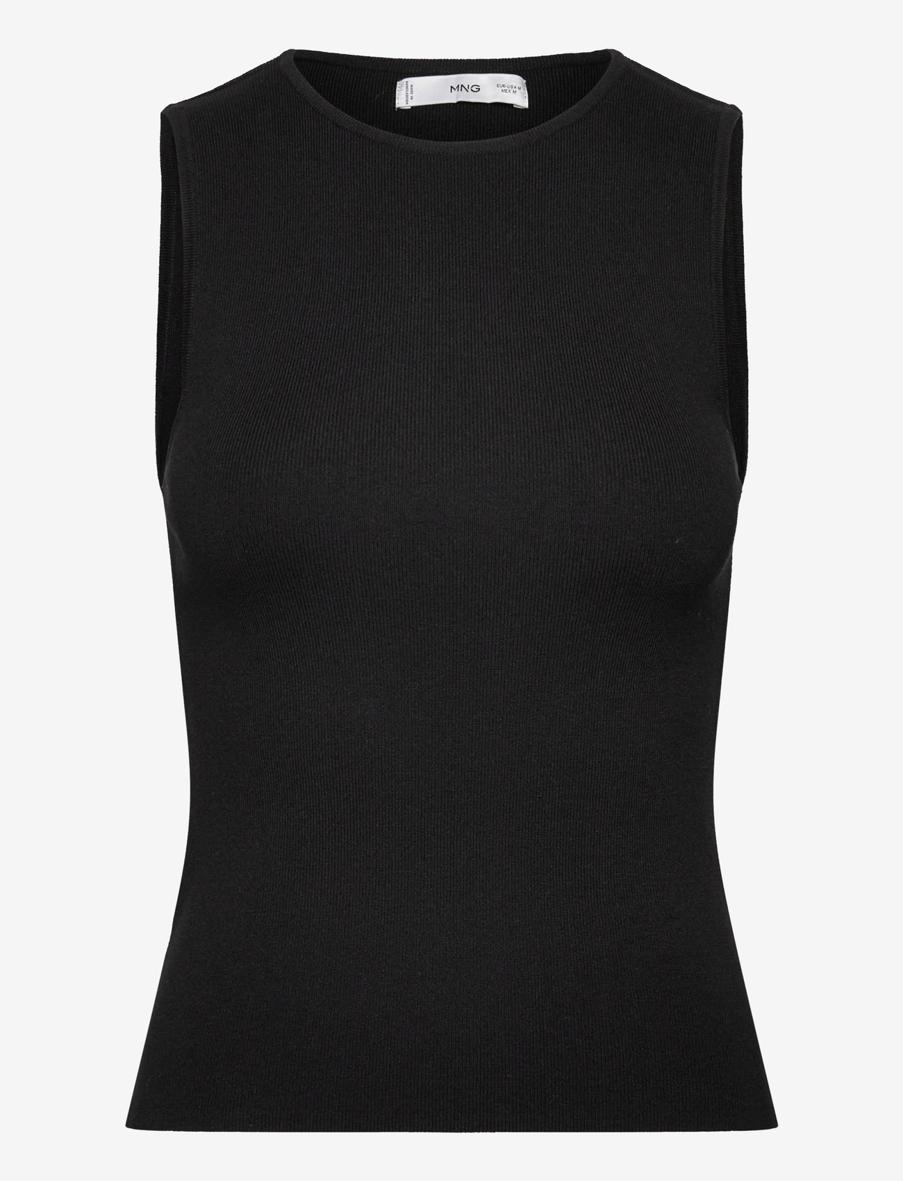 Mango - Sleeveless fitted knitted top - black - 0