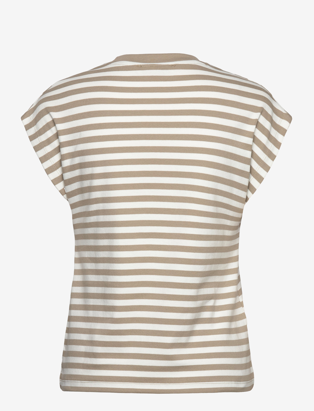 Mango - Striped short-sleeved t-shirt - t-shirts - beige - khaki - 2