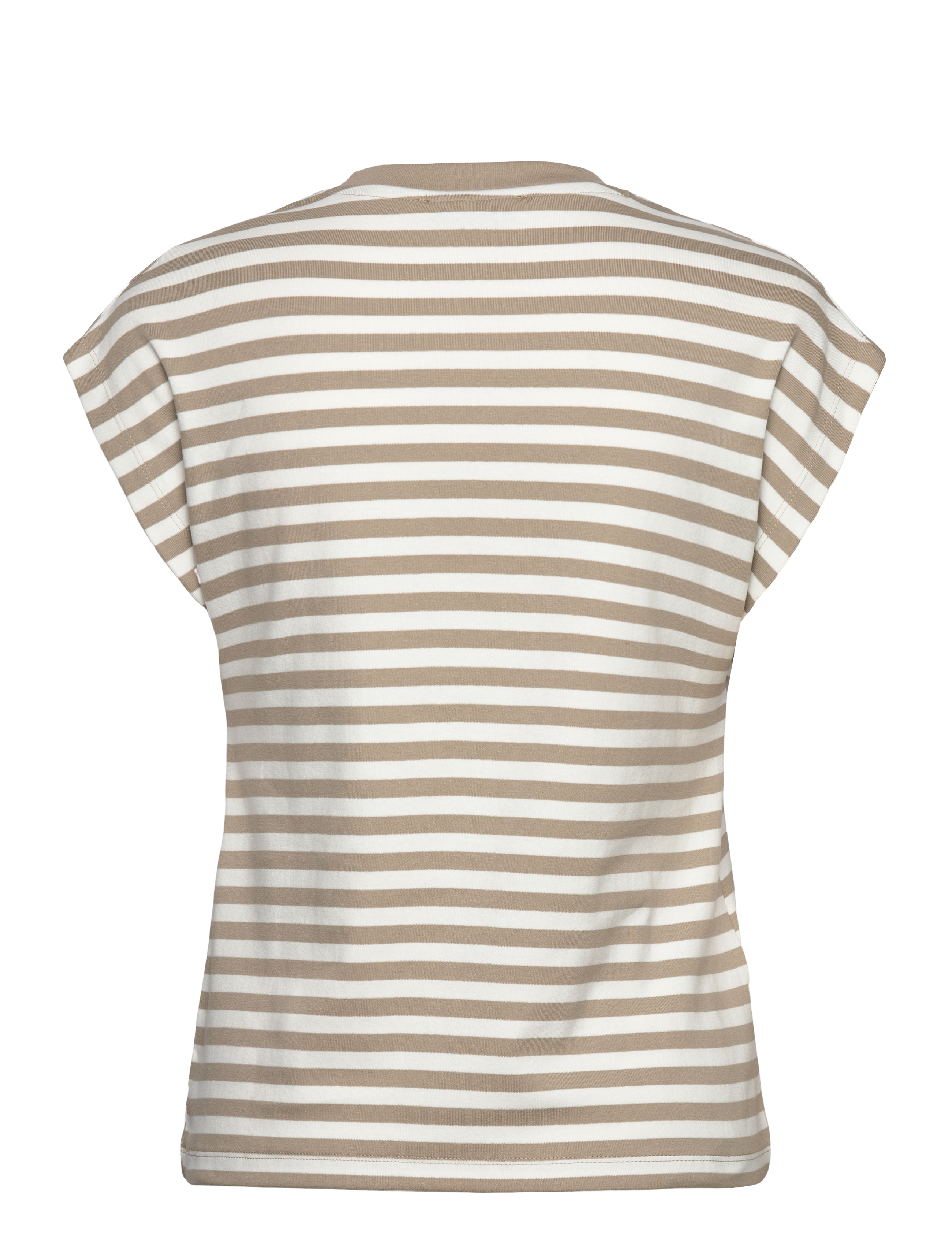 Mango - Striped short-sleeved t-shirt - beige - khaki - 2