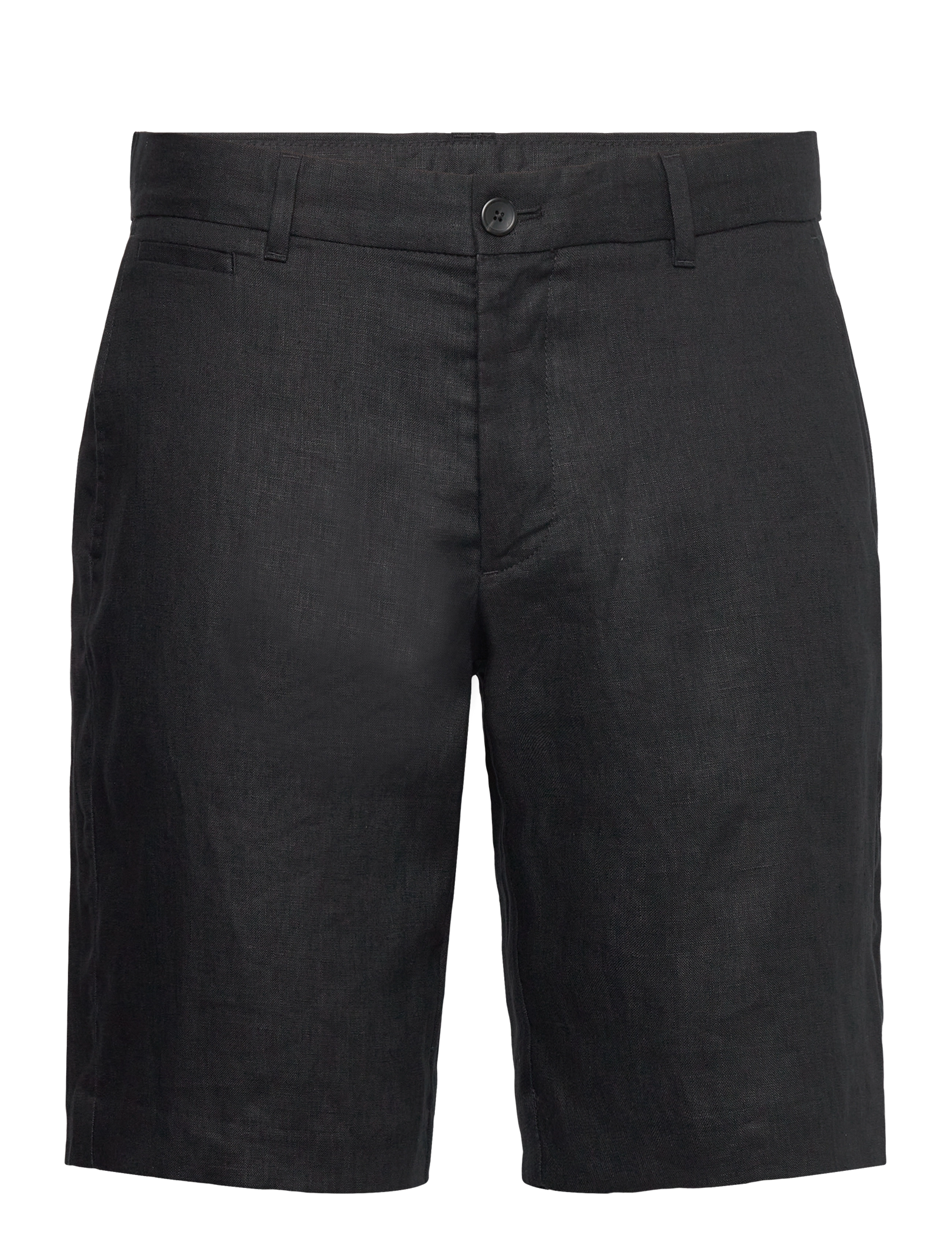 Mango Slim-Fit 100% Linen Bermuda Shorts, Mænd, Slim Fit Bermudashorts, Sort, Str: 38