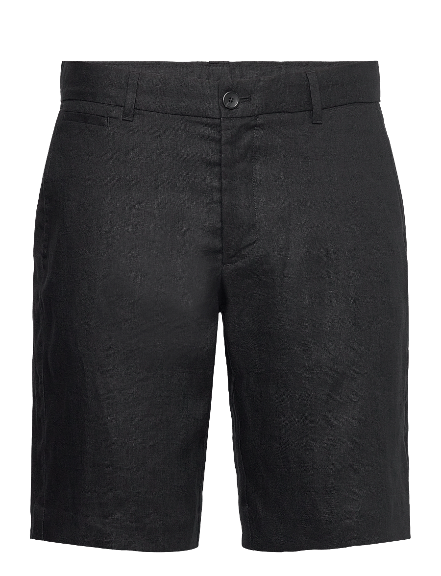 Mango - Slim-fit 100% linen bermuda shorts - linneshorts - black - 0