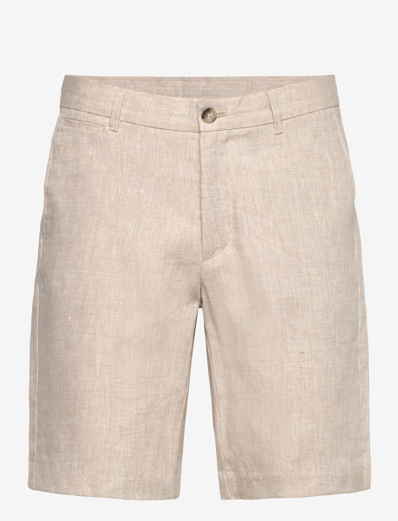 Mango - Slim-fit 100% linen bermuda shorts - linneshorts - light beige - 0