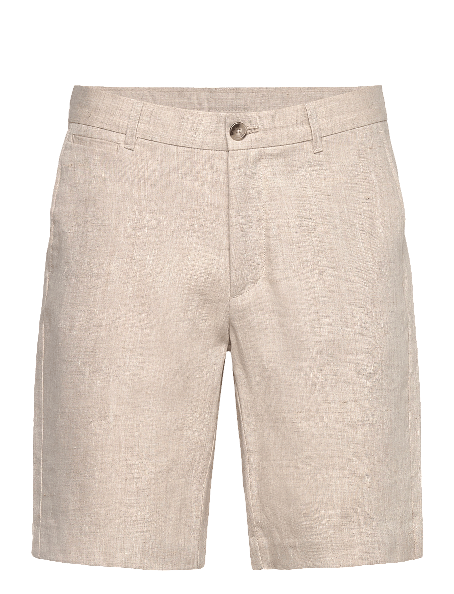 Mango - Slim-fit 100% linen bermuda shorts - linneshorts - light beige - 0