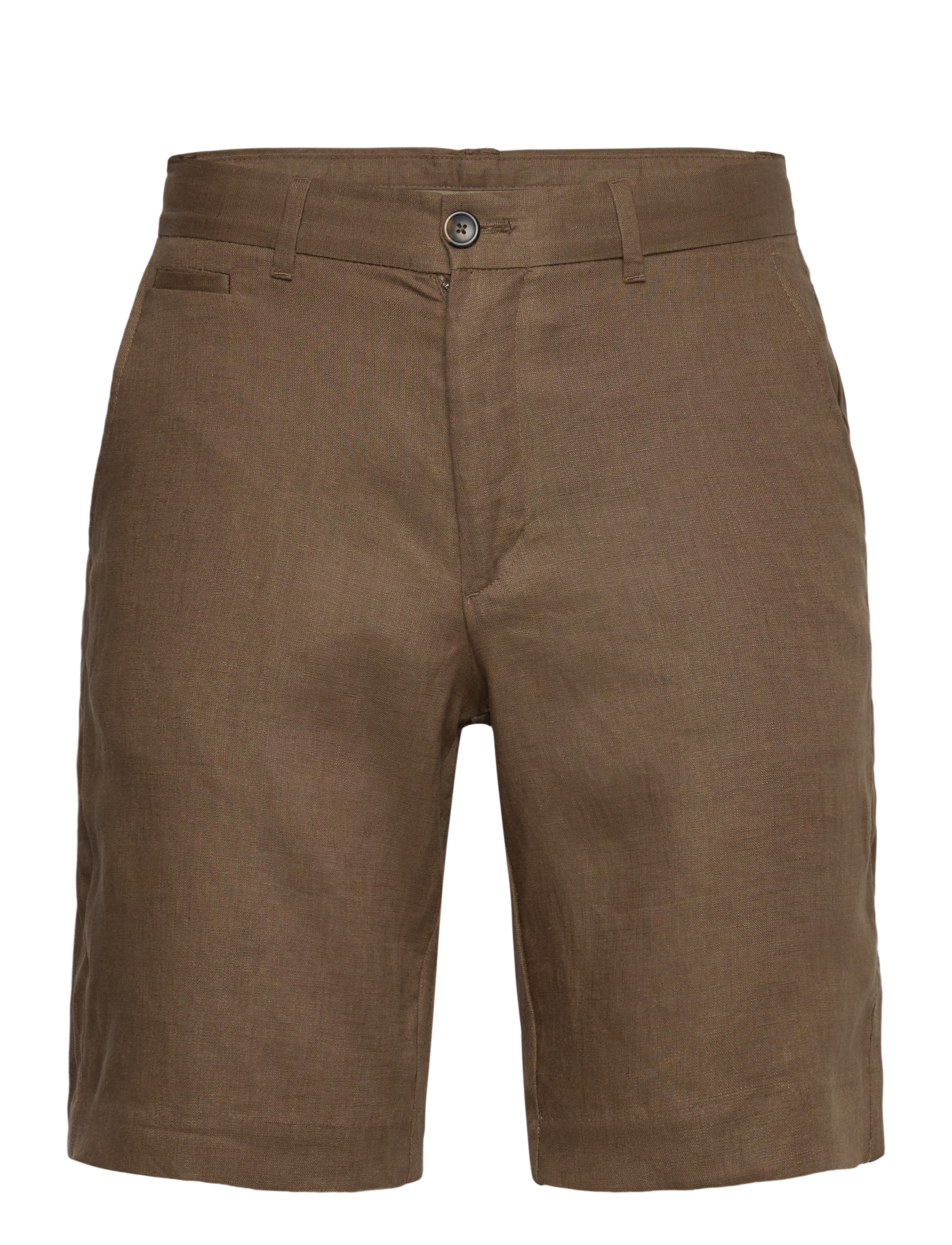 Mango Slim-Fit 100% Linen Bermuda Shorts, Mænd, Slim Fit Bermudashorts, Brun, Str: 38